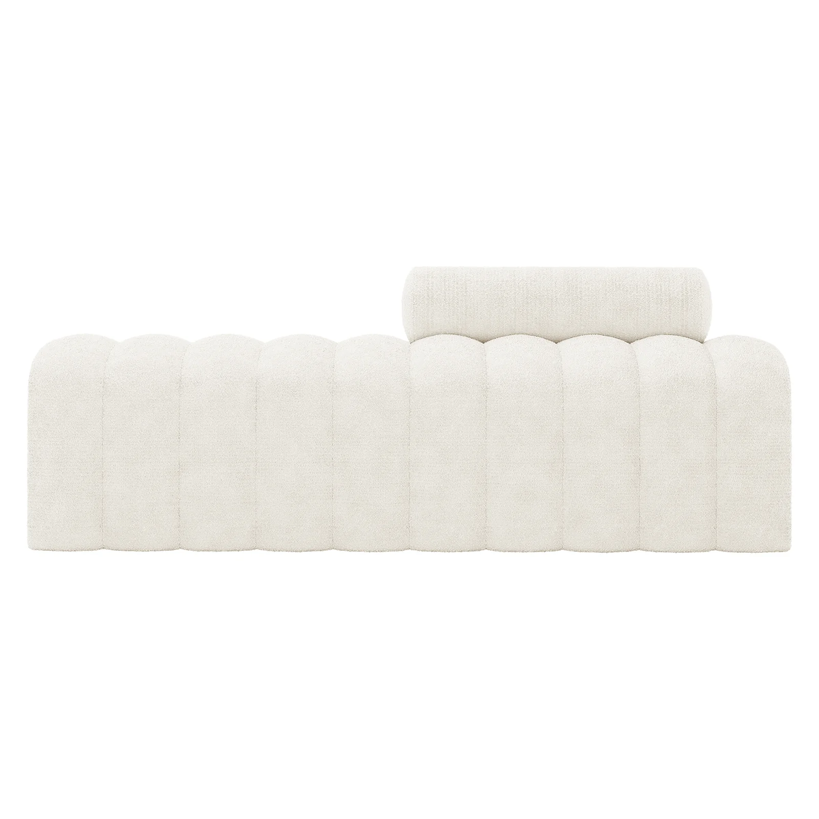Sasa Boucle Bench with Backrest in Eggshell White - Image 6