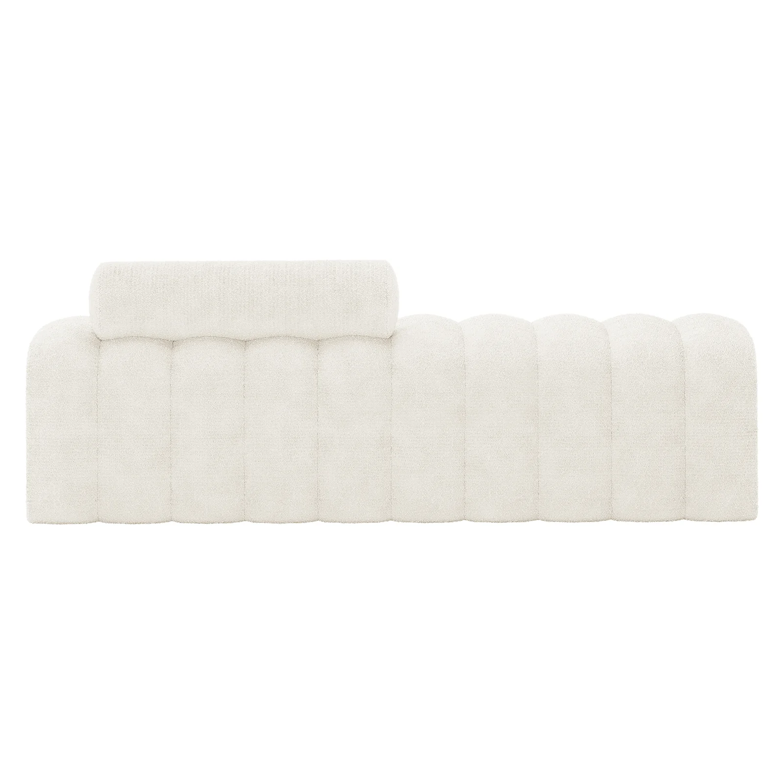 Sasa Boucle Bench with Backrest in Eggshell White - Image 7