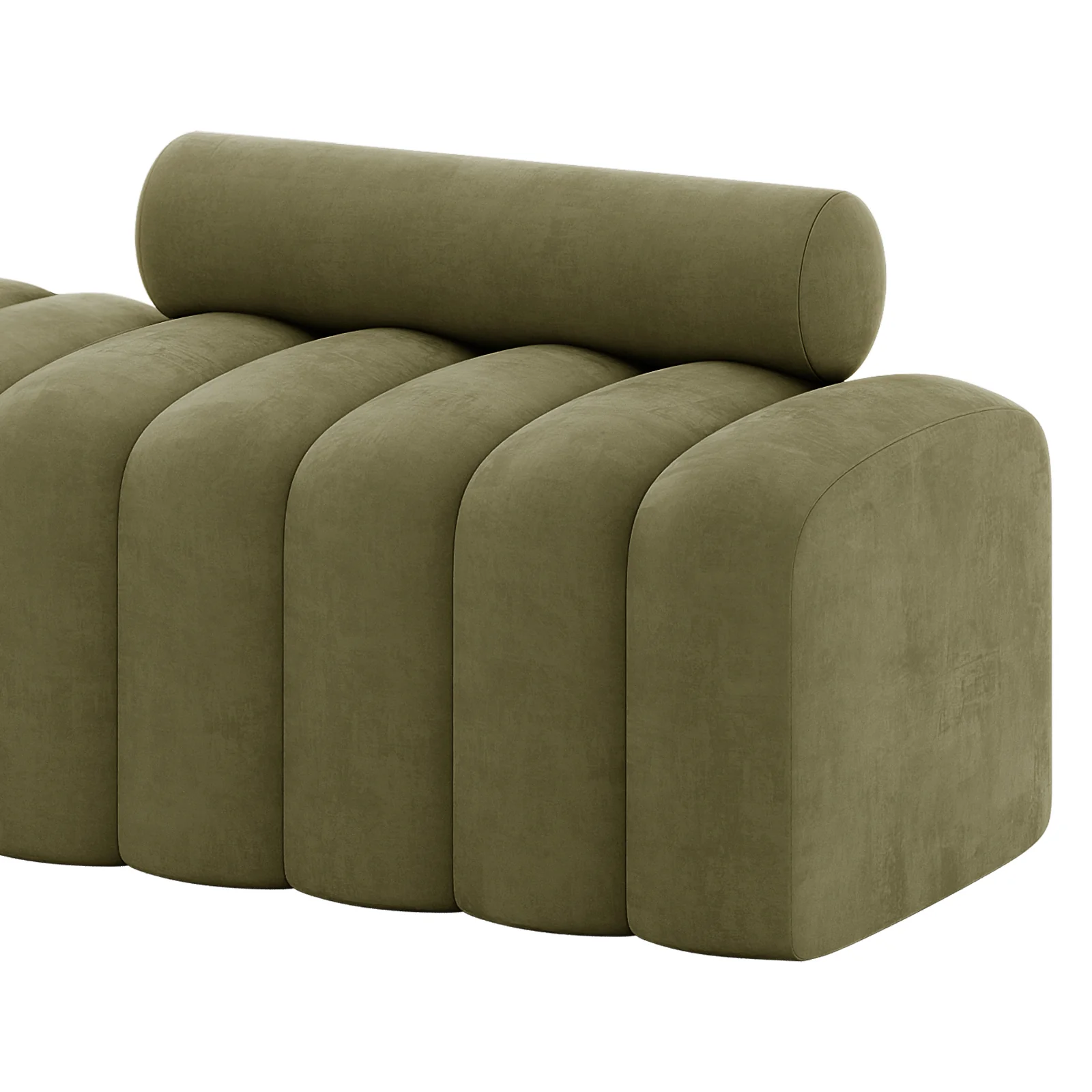 Sasa Velvet Bench with Backrest in Sage - Image 5