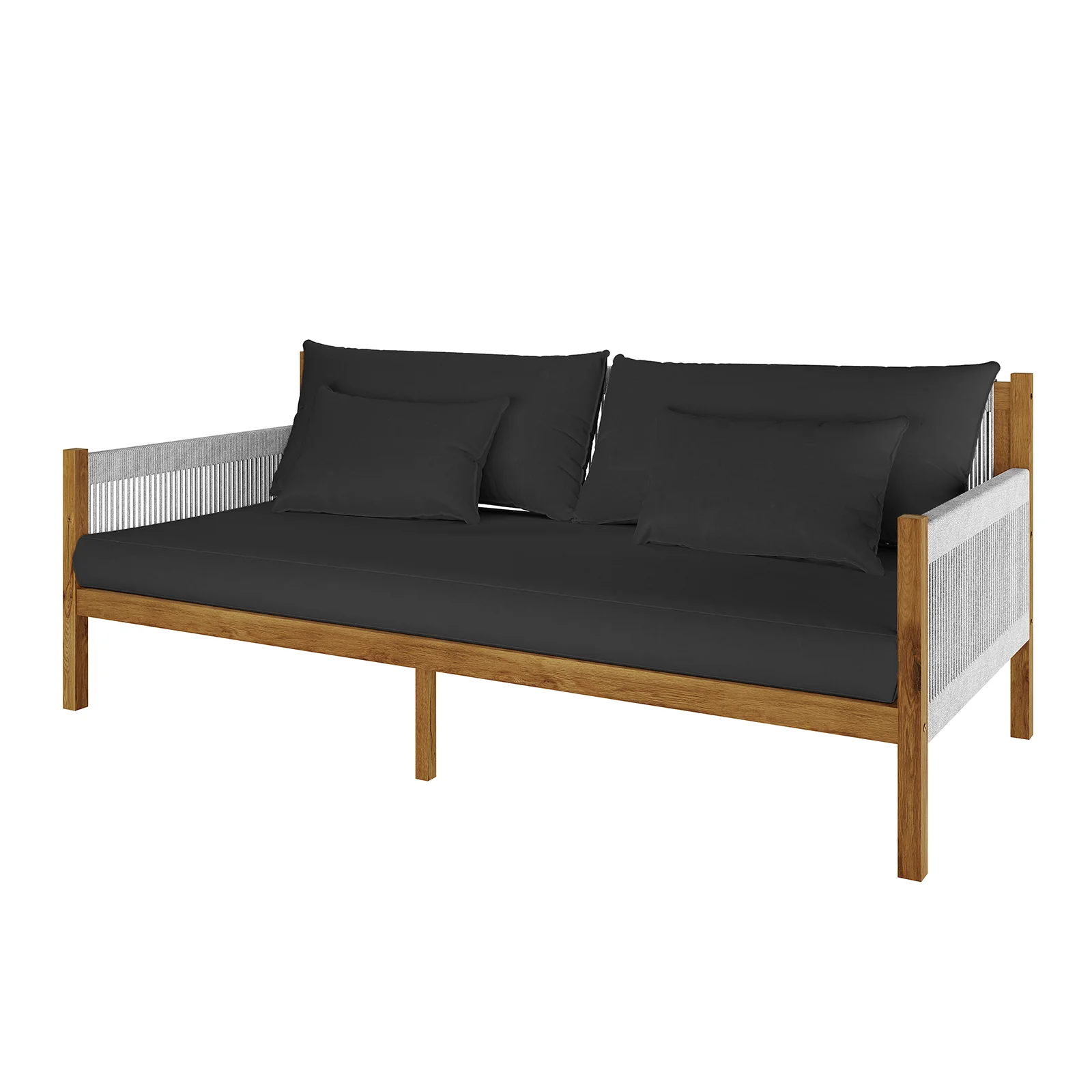 Savin 4 Seater Hardwood Outdoor Sofa Set in Light Grey - Image 6