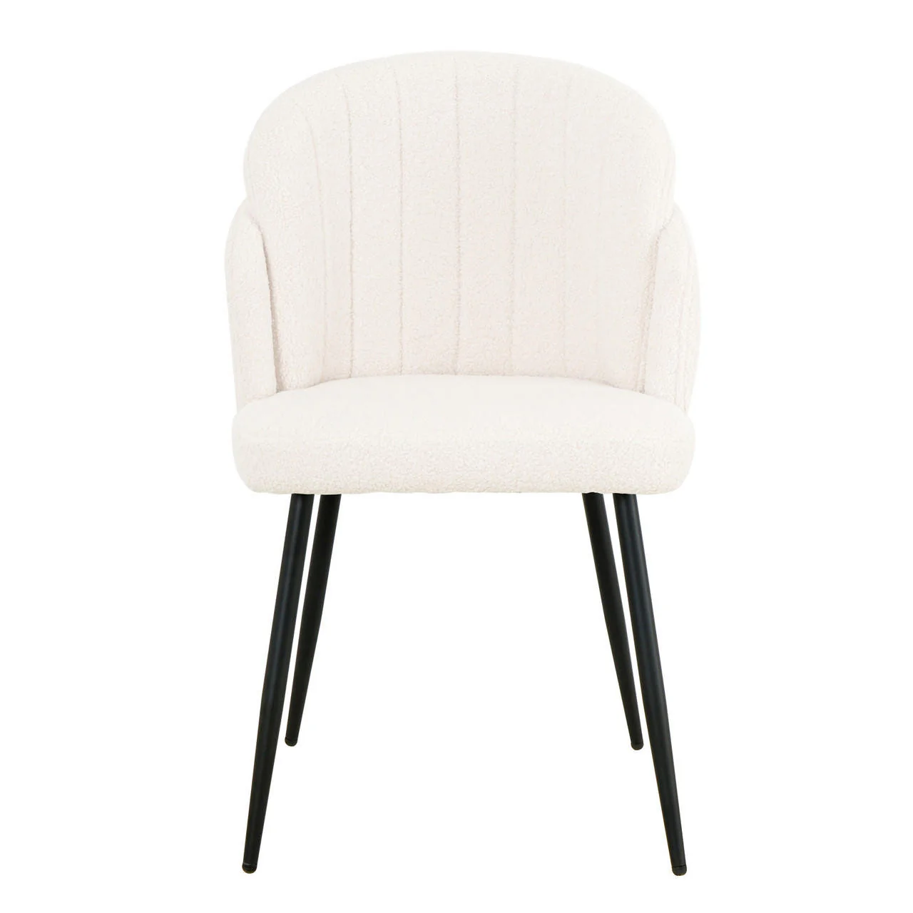 Scarlett Boucle Dining Chair Set of 2 in Cream White - Image 4