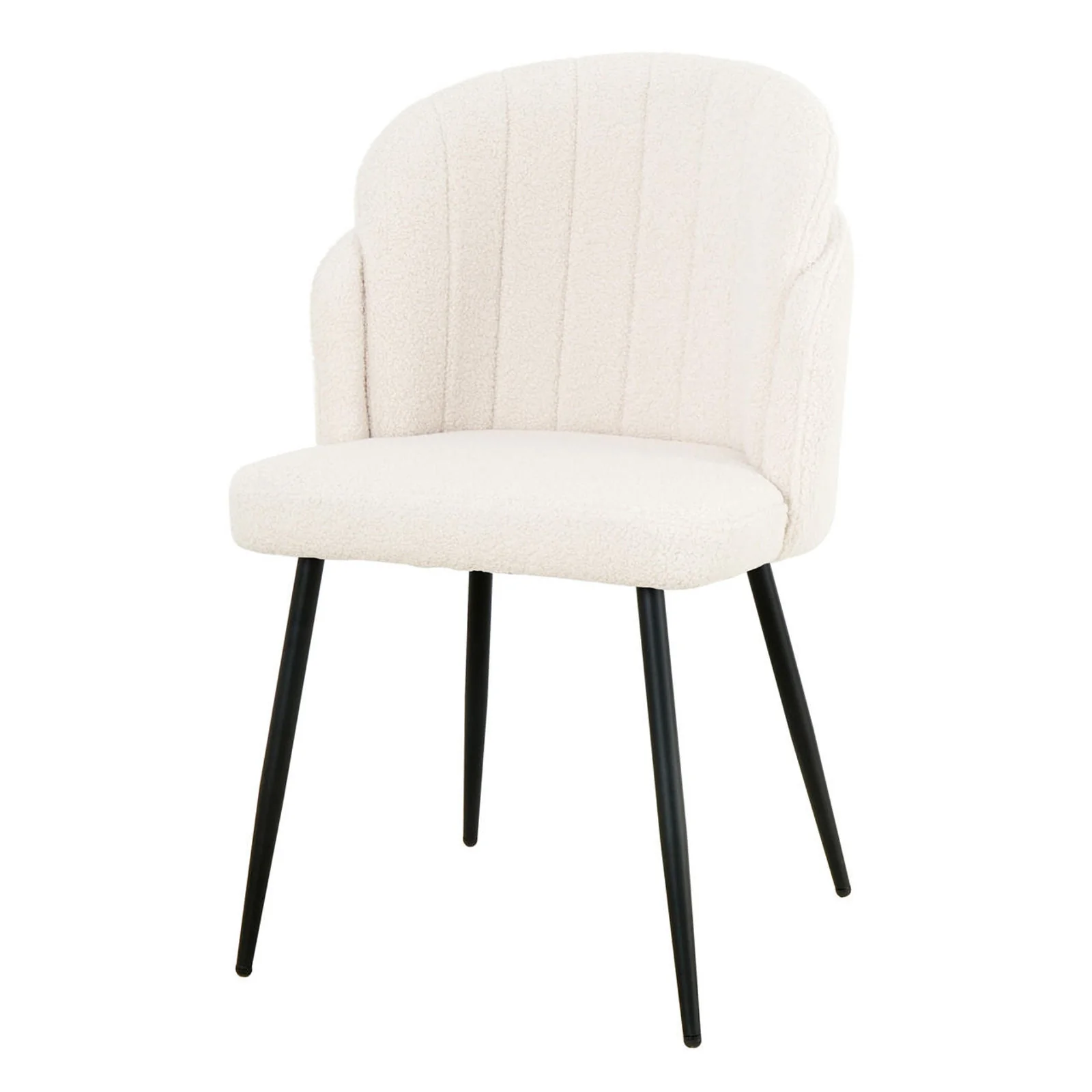 Scarlett Boucle Dining Chair Set of 2 in Cream White - Image 5
