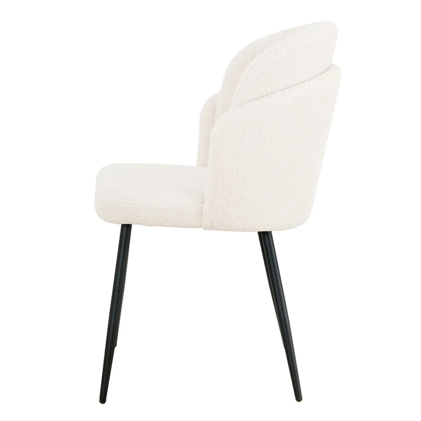 Scarlett Boucle Dining Chair Set of 2 in Cream White - Image 6