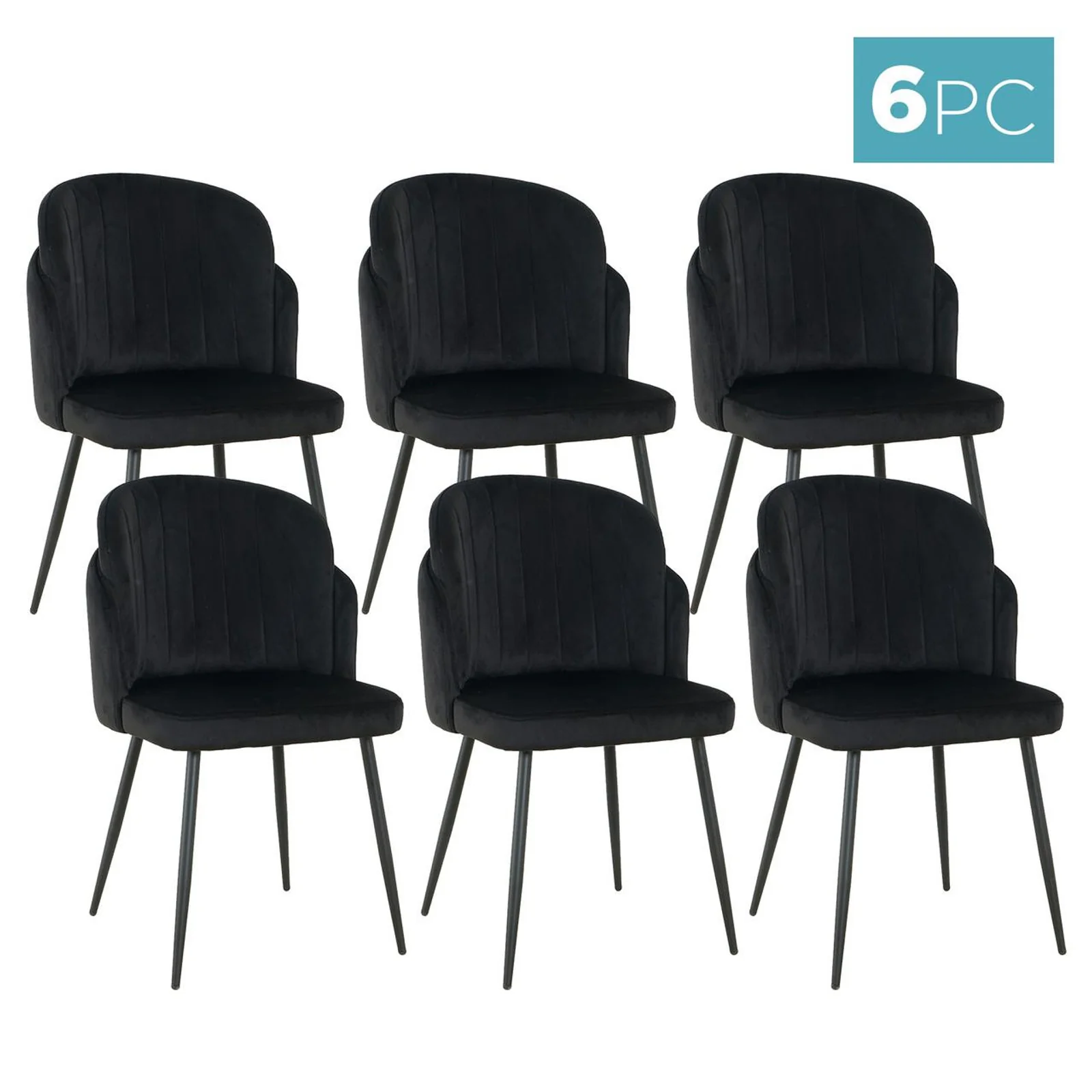 Scarlett Dining Chair Set of 6 in Black