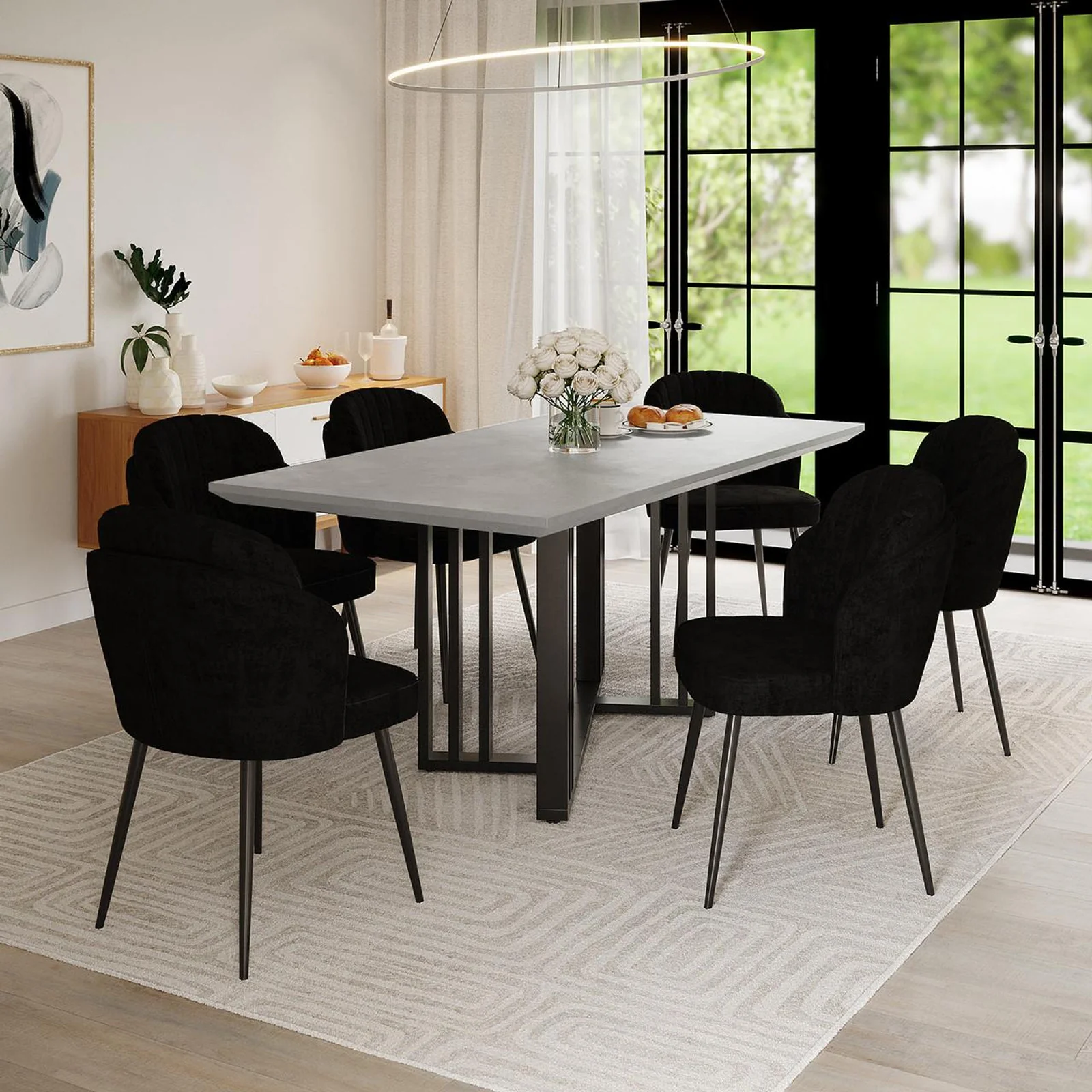 Scarlett Dining Chair Set of 6 in Black - Image 2
