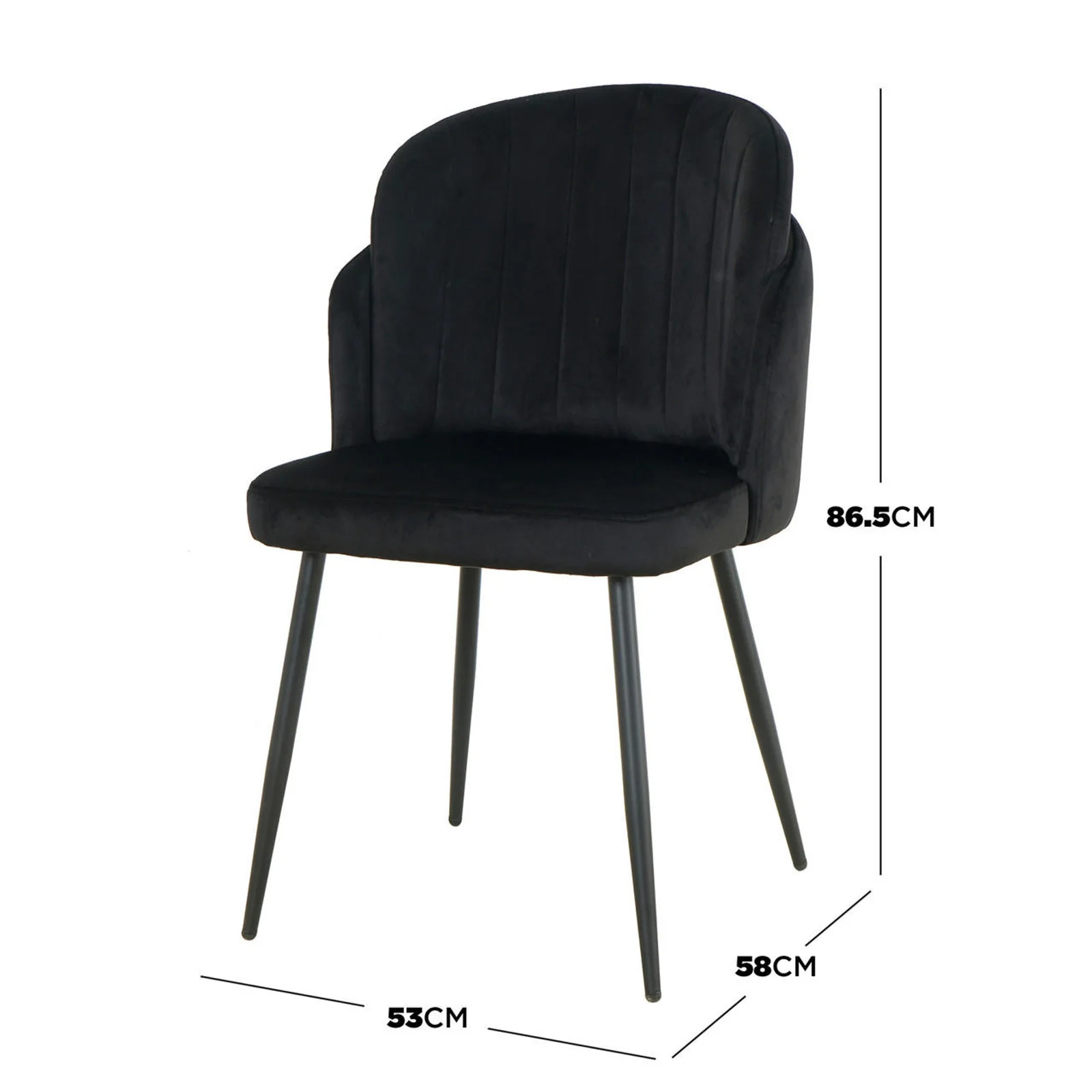 Scarlett Dining Chair Set of 6 in Black - Image 3