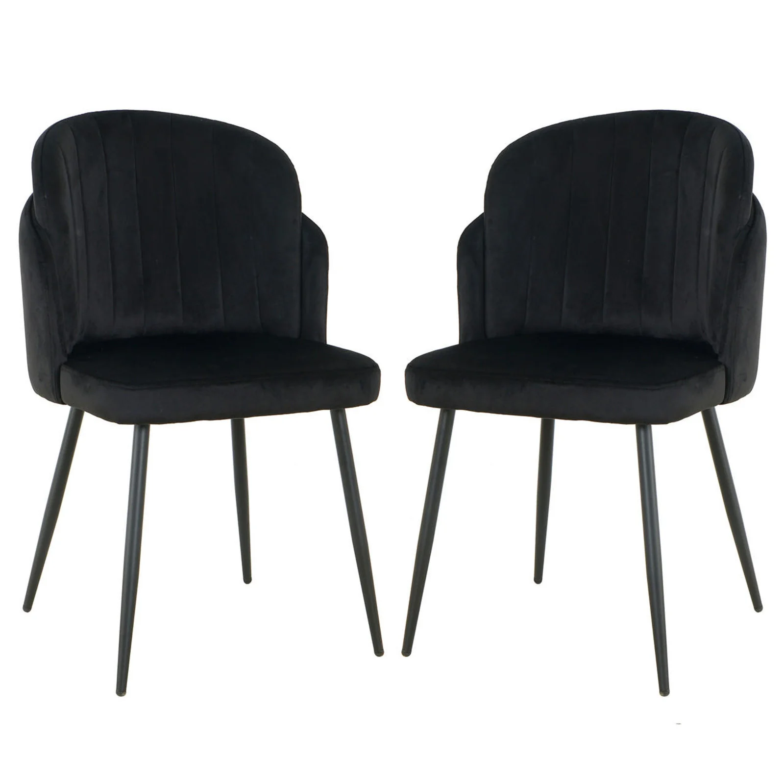 Scarlett Velvet Dining Chair Set of 2 in Black