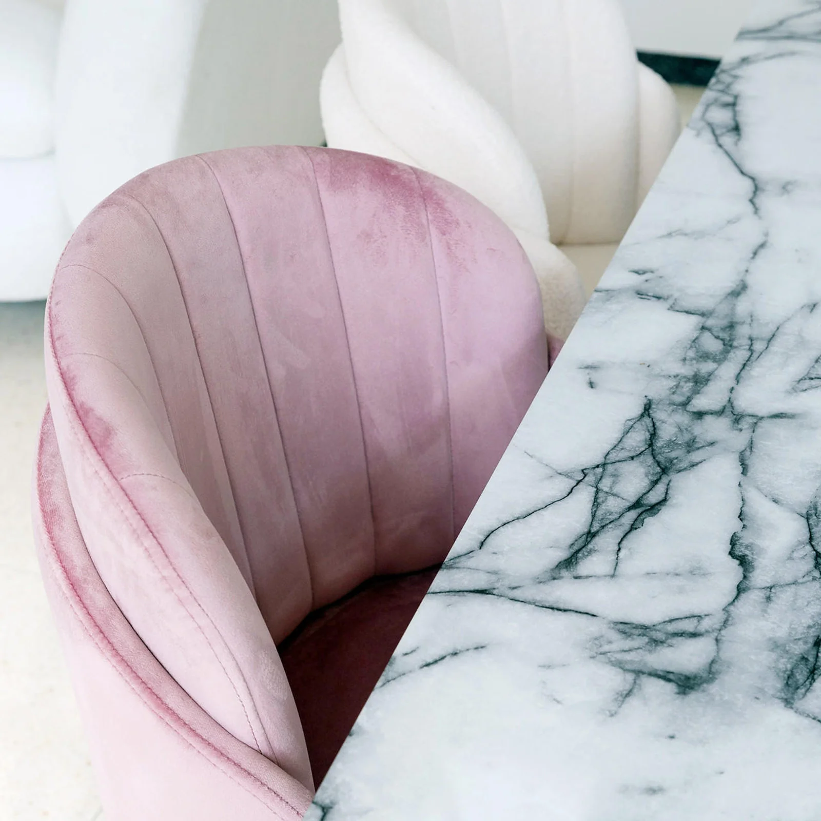 Scarlett Velvet Dining Chair Set of 2 in Mauve Pink - Image 4