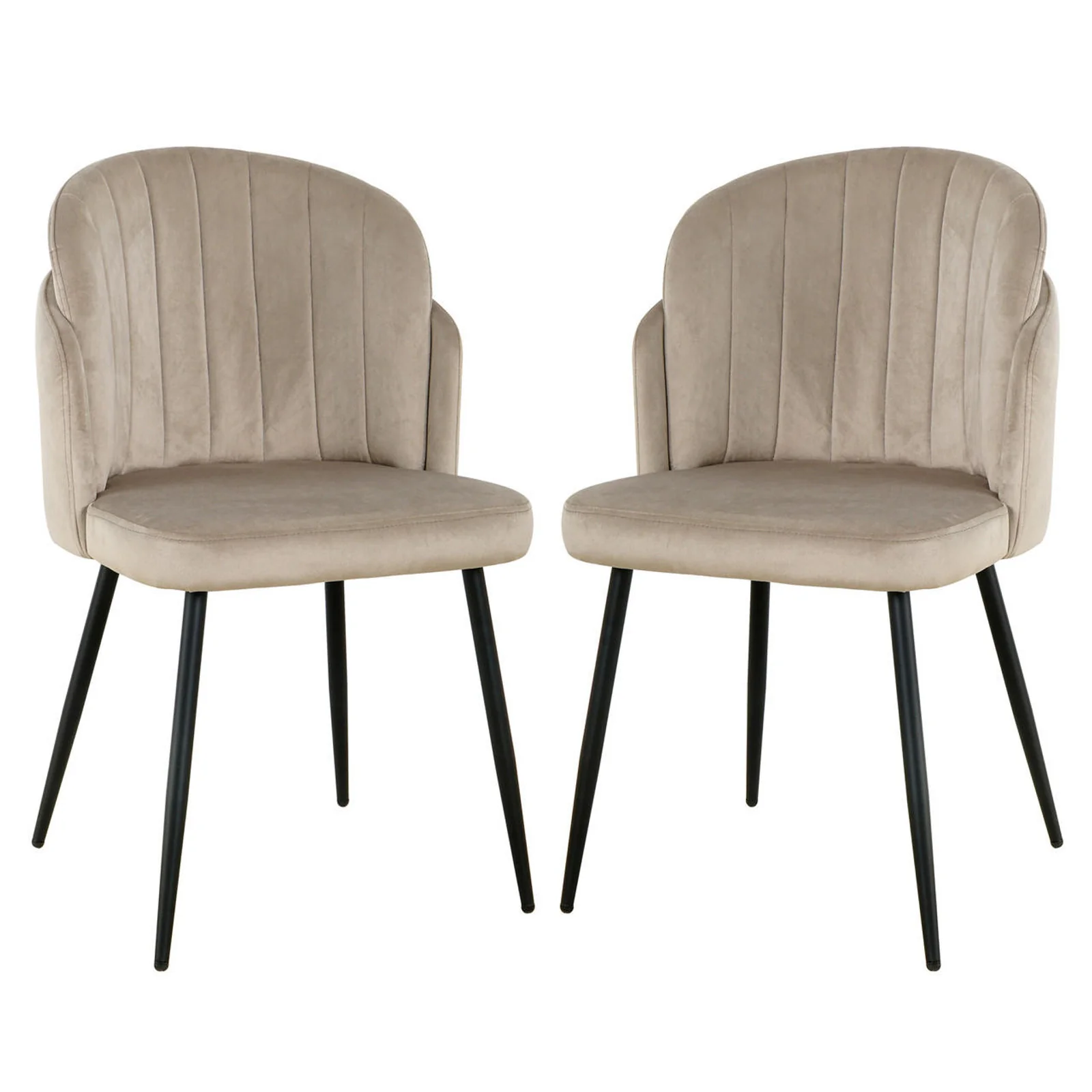 Scarlett Velvet Dining Chair Set of 2 in Warm Grey