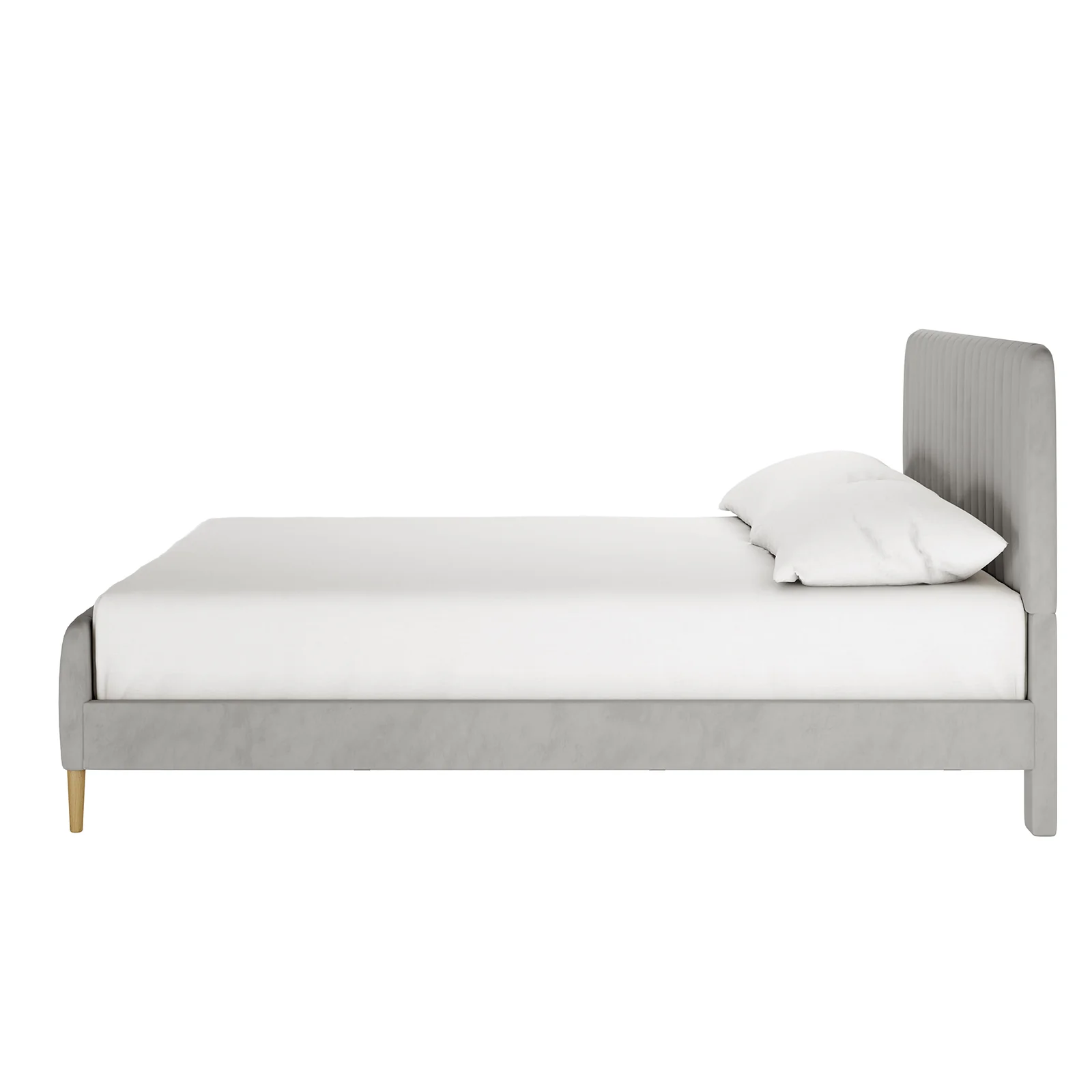 Seneca King Velvet Channel Tufted Fabric Bed Frame in Slate - Image 7
