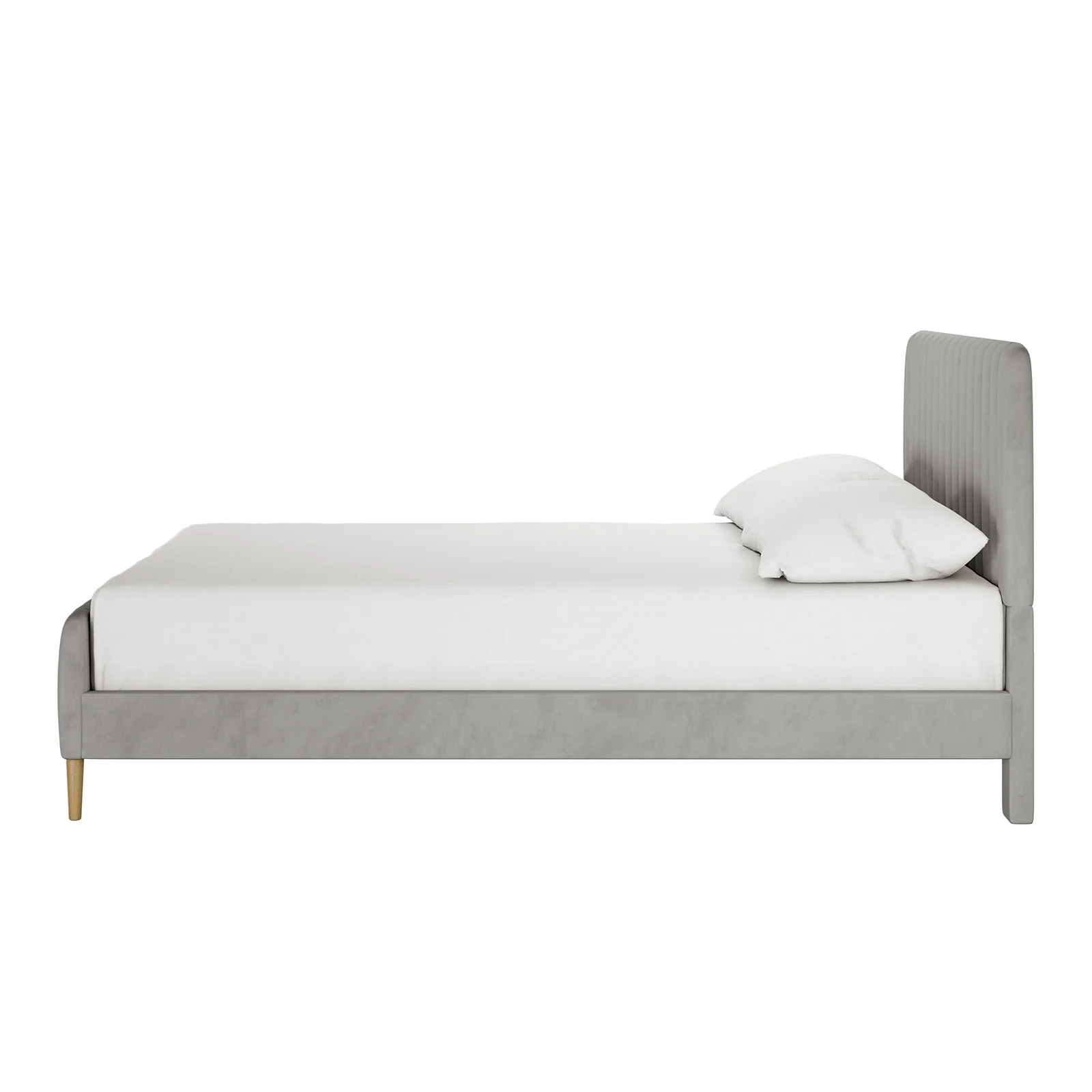 Seneca Queen Velvet Channel Tufted Bed Frame in Slate - Image 7