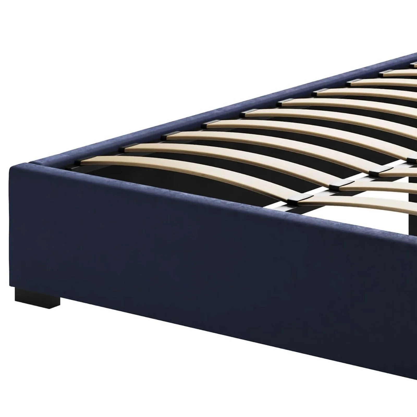 Septima Queen Velvet Fabric Bed Base in Navy - Image 4