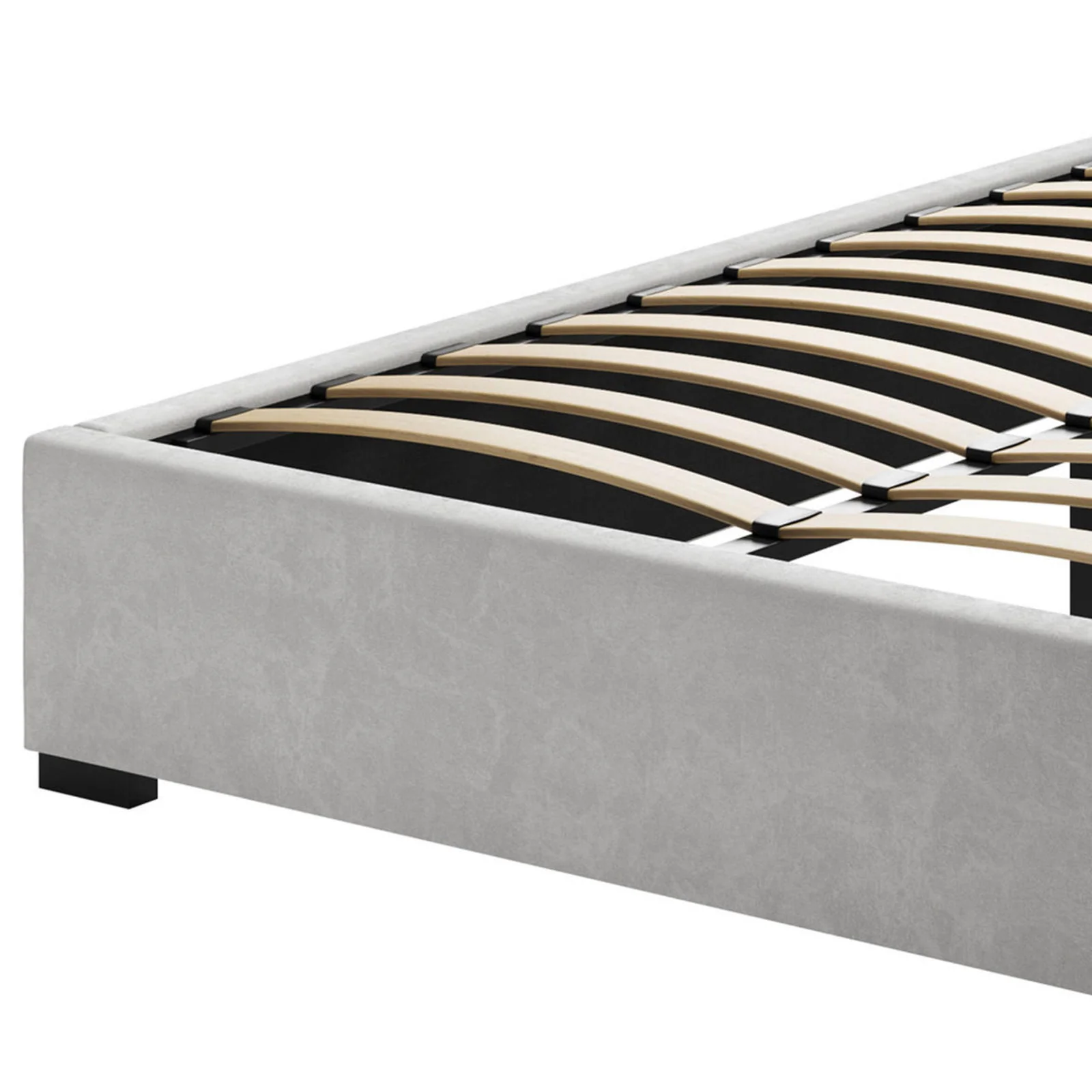Septima Queen Velvet Fabric Bed Base in Slate - Image 4