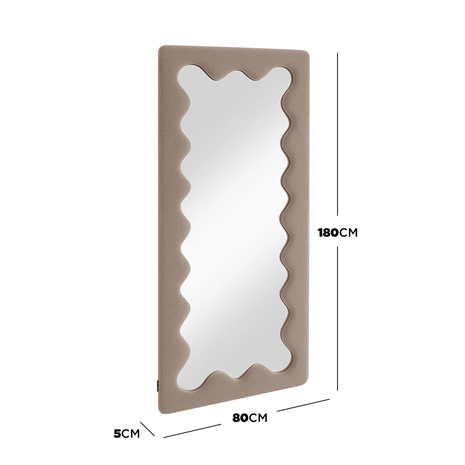 Serena 180cm Full Length Mirror in Taupe Brown - Image 3