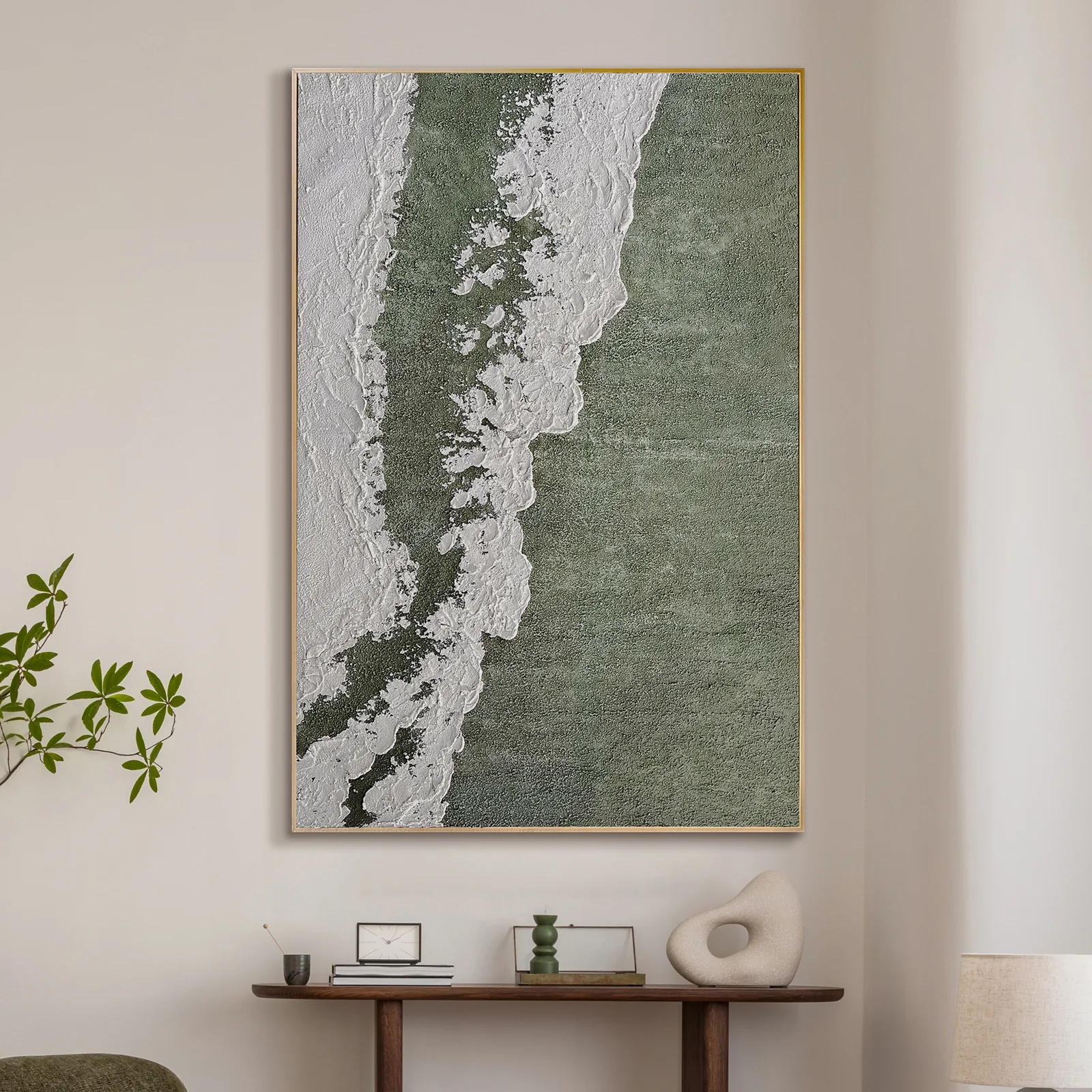 Serene 100x150cm Framed Textured Canvas 3D Wall Art - Image 2