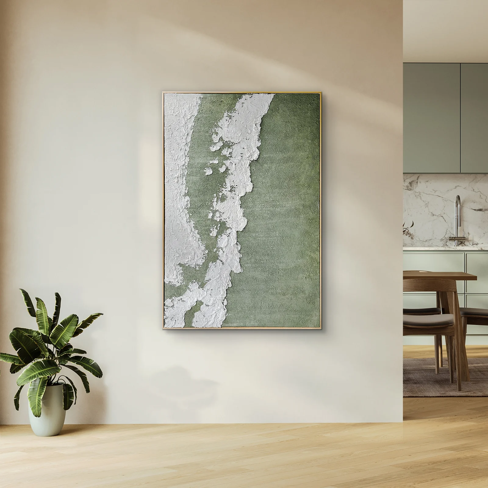 Serene 120x180cm Framed Textured Canvas 3D Wall Art - Image 4