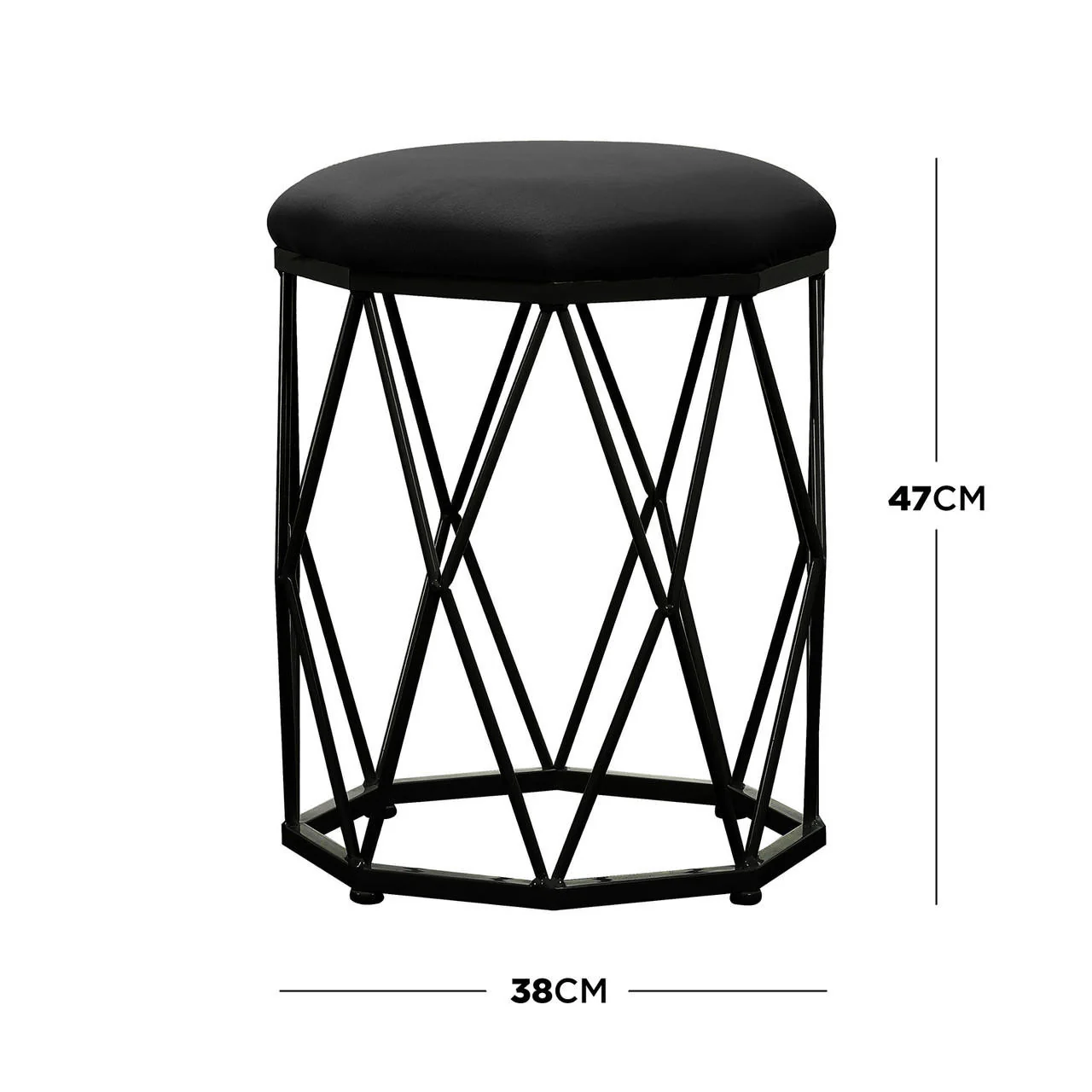 Serenity & Paisley Makeup Vanity Table & Stool Set in Black - Image 4