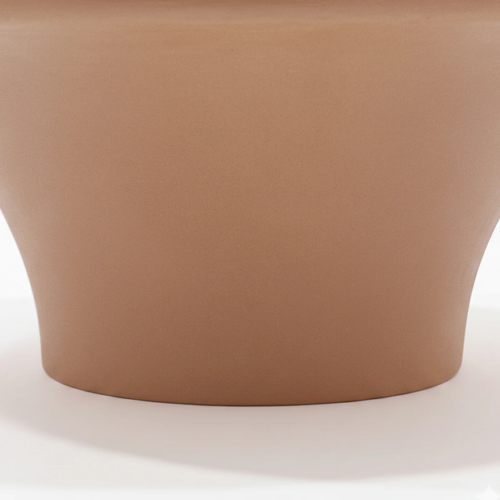 Servel 80cm Sculpted Concrete Coffee Table in Terracotta - Image 4