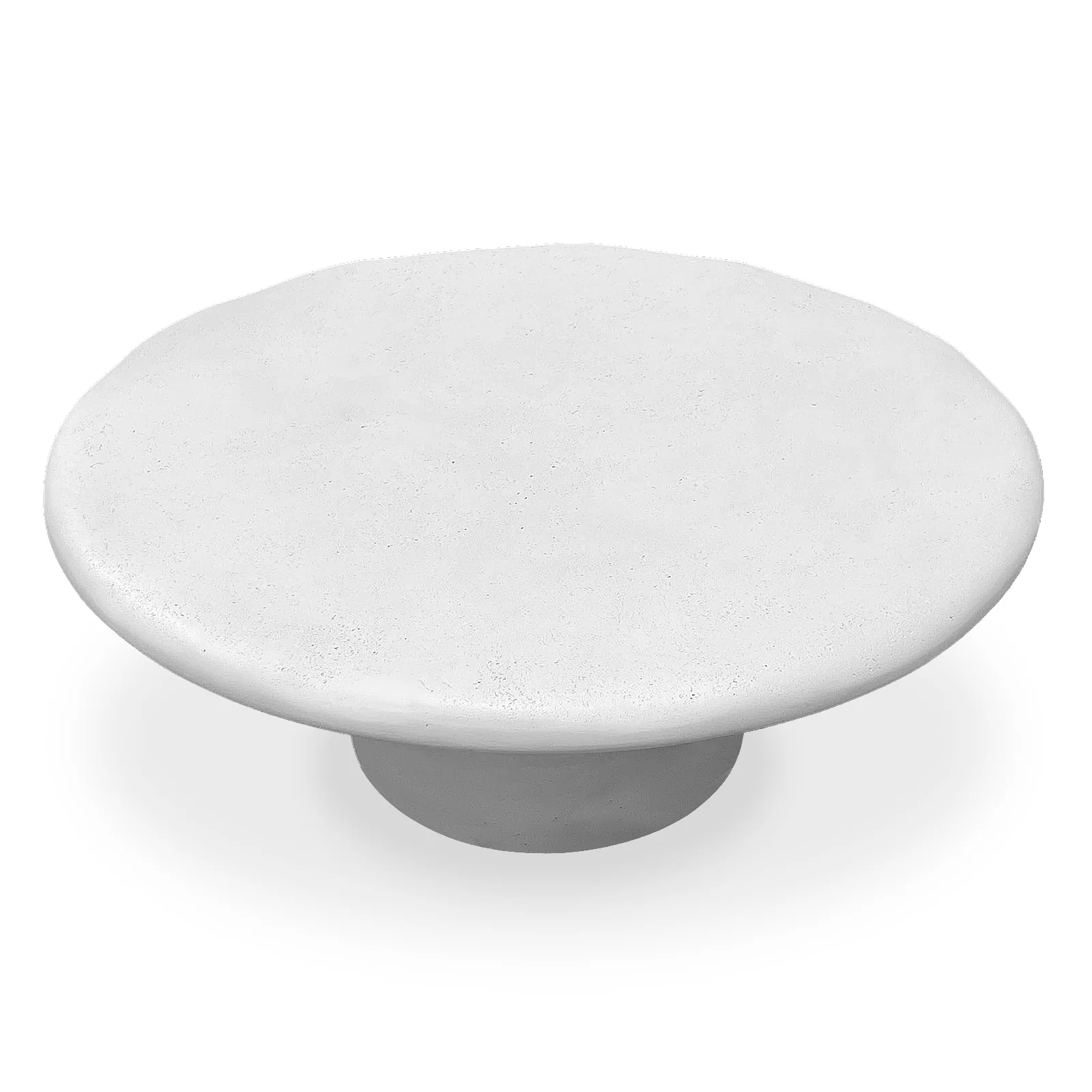 Servel 80cm Sculpted Concrete Coffee Table in White - Image 7