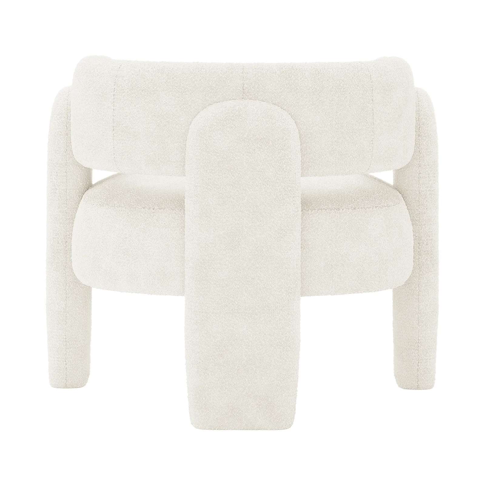 Seto Boucle Curved Accent Chair in Eggshell White - Image 8