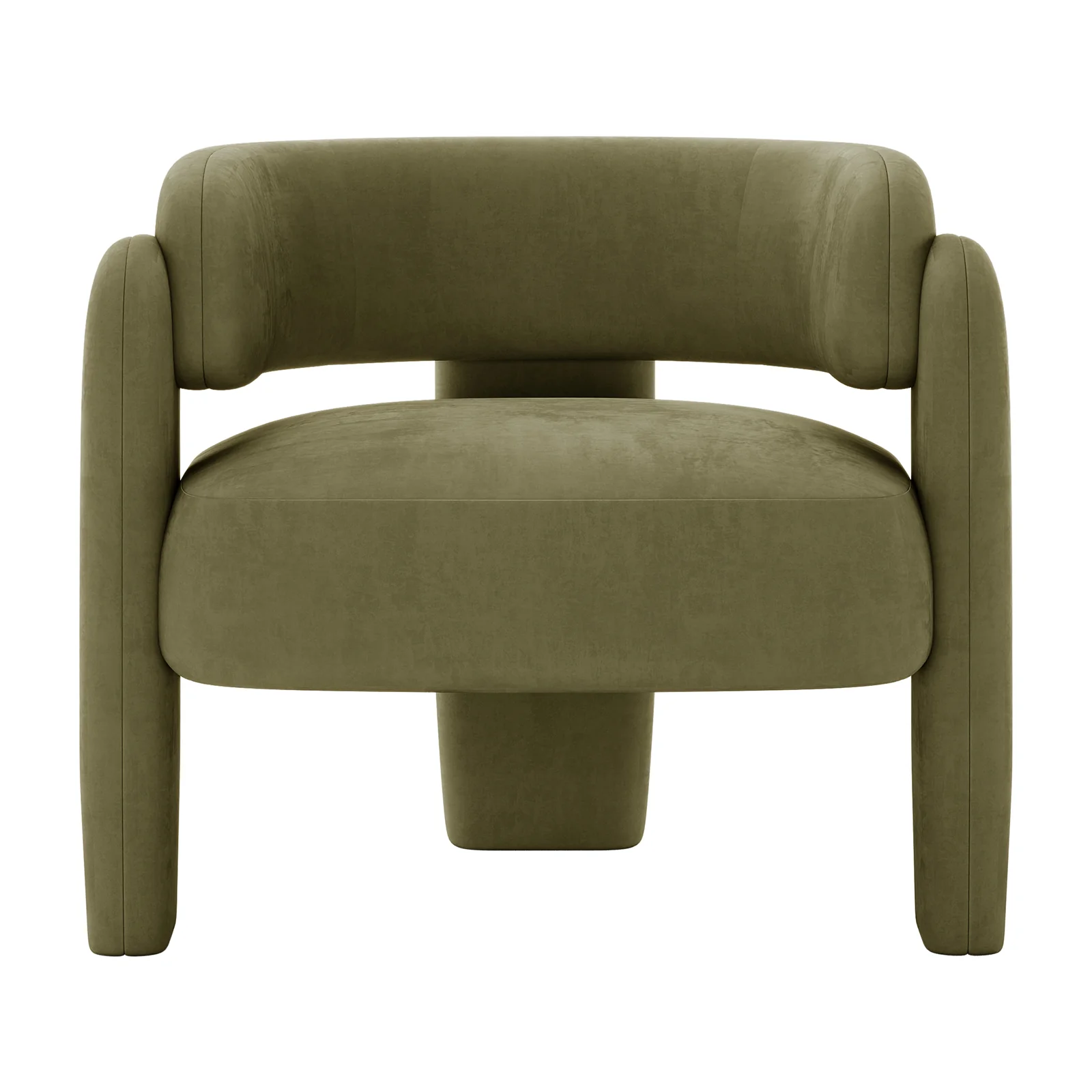Seto Velvet Curved Accent Chair in Sage - Image 5