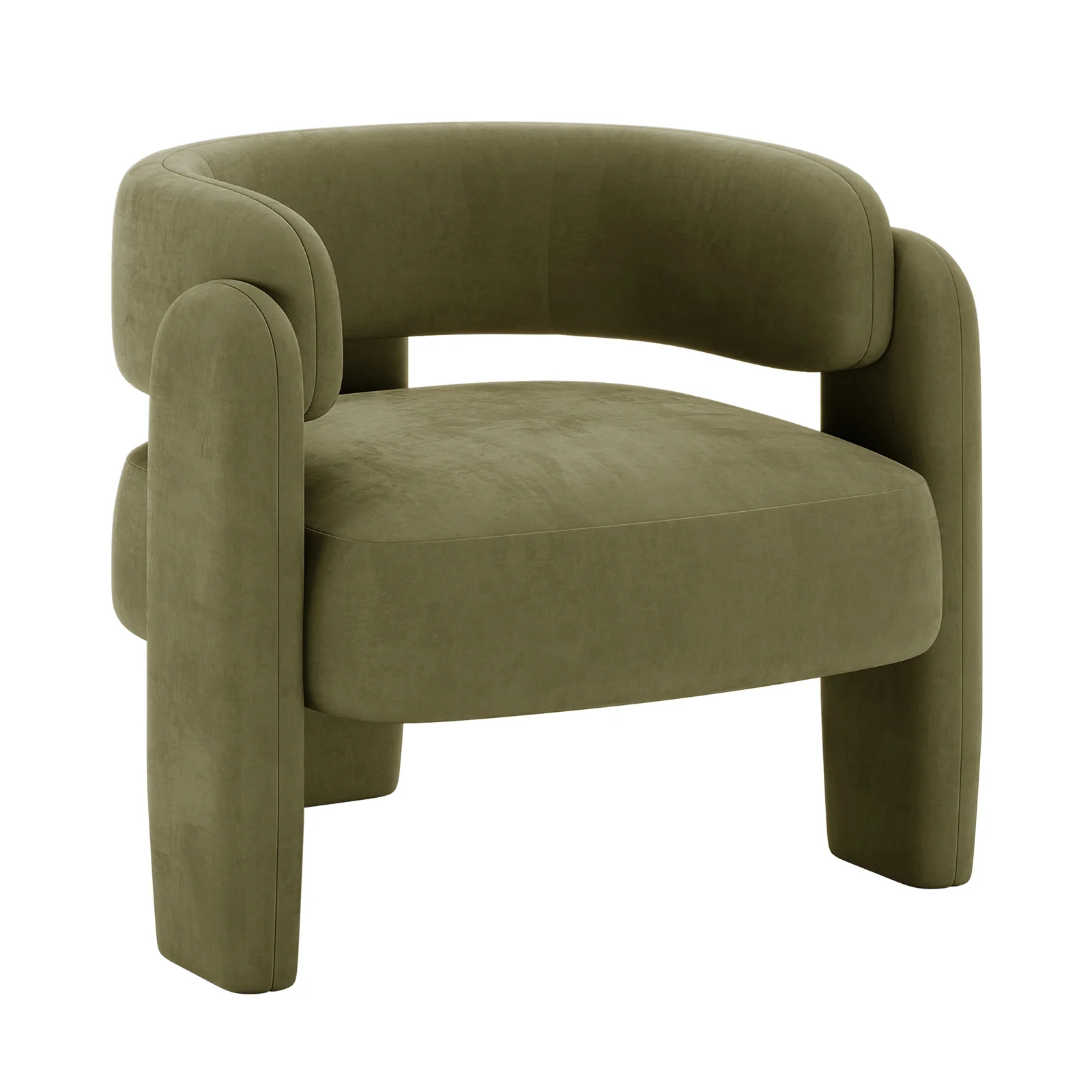 Seto Velvet Curved Accent Chair in Sage - Image 6
