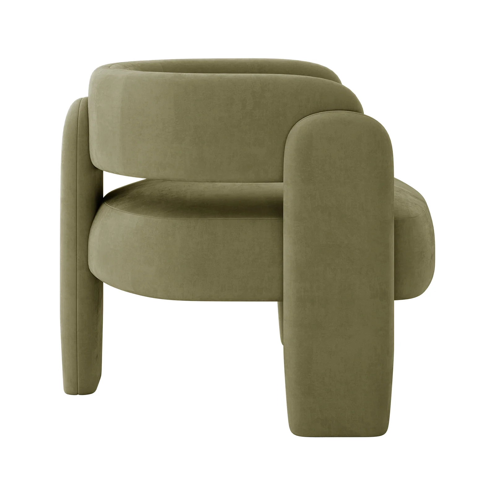 Seto Velvet Curved Accent Chair in Sage - Image 7