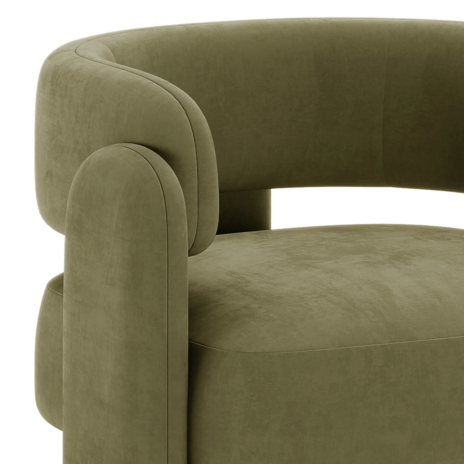 Seto Velvet Curved Accent Chair in Sage - Image 9