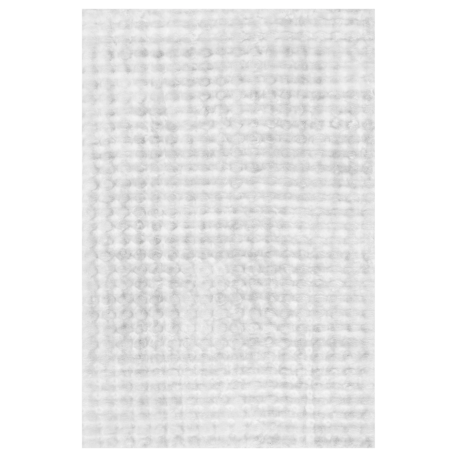 Severa 180x300cm Fluffy Textured Bubble Rug in White