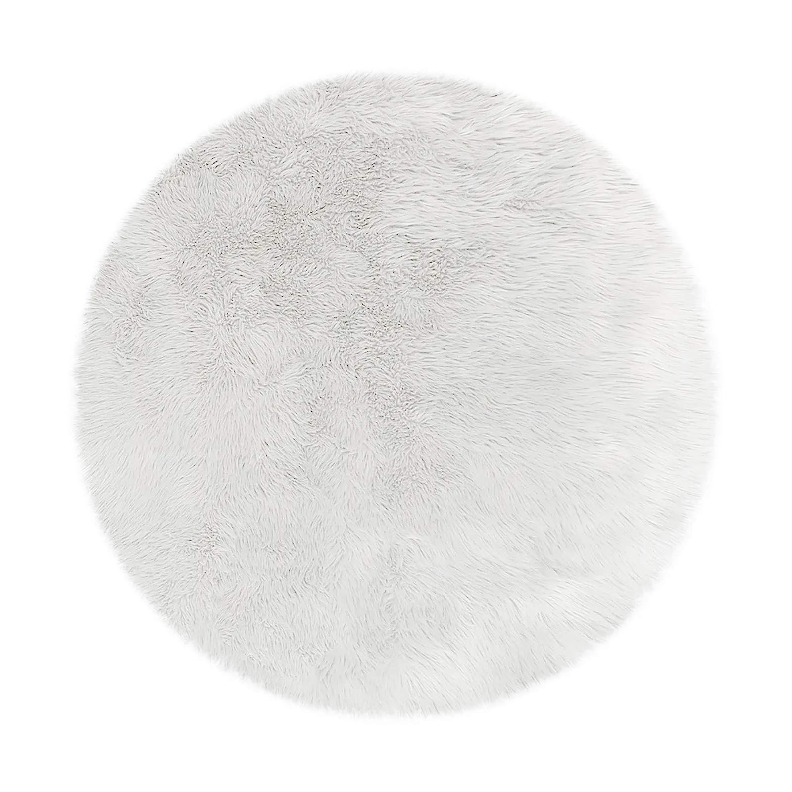 Shaddi 160cm Round Shaggy Soft Fluffy Fur Rug in White