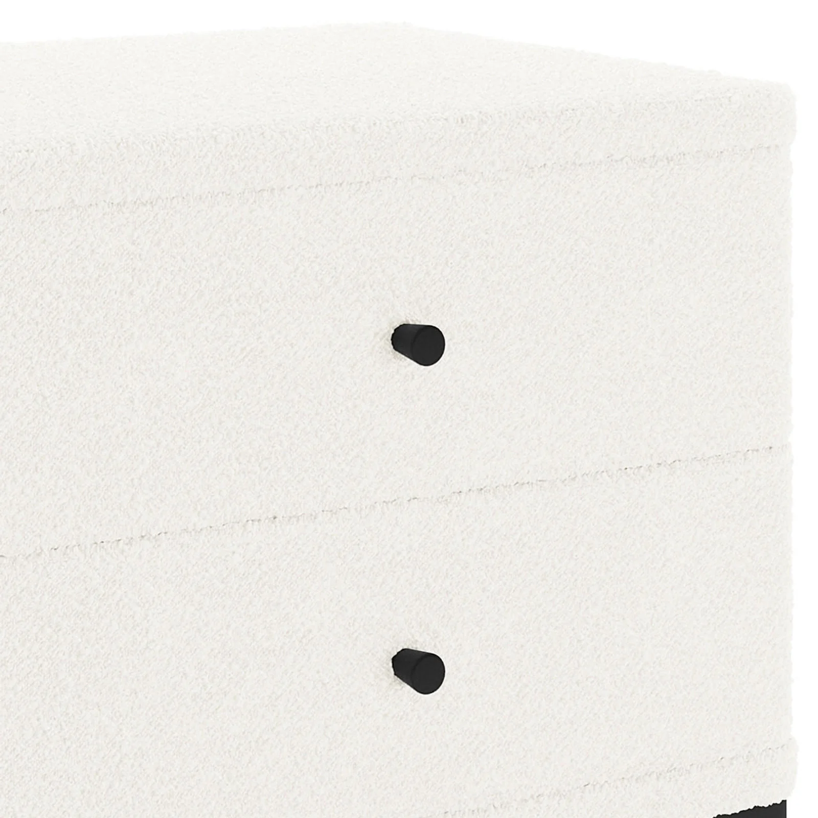 Shona Upholstered Boucle Bedside Table in Cream White - Image 6