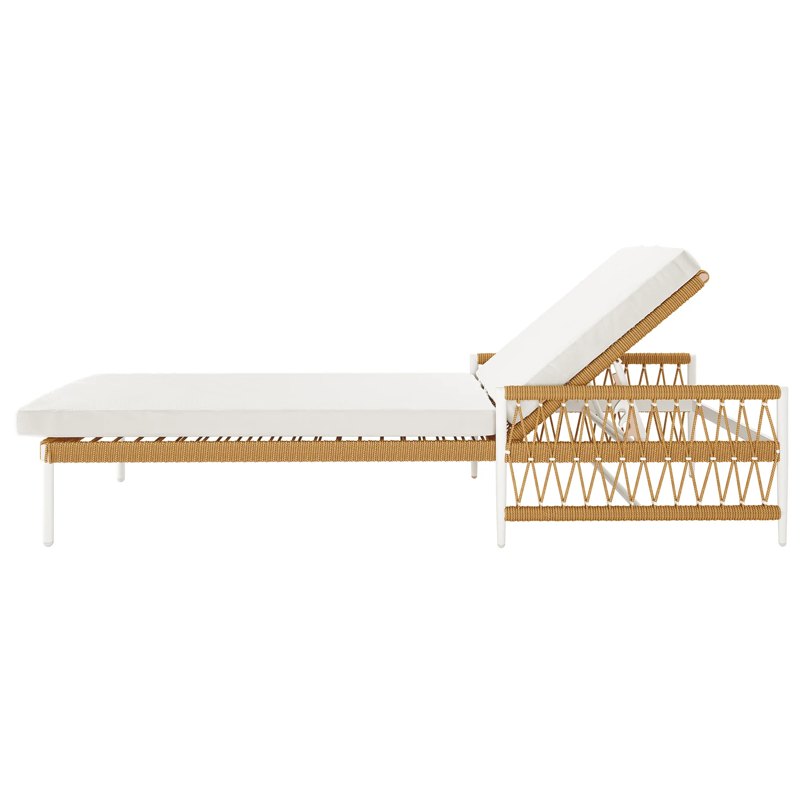 Sibutu Wicker Outdoor Sun Lounger in Light Beige - Image 6