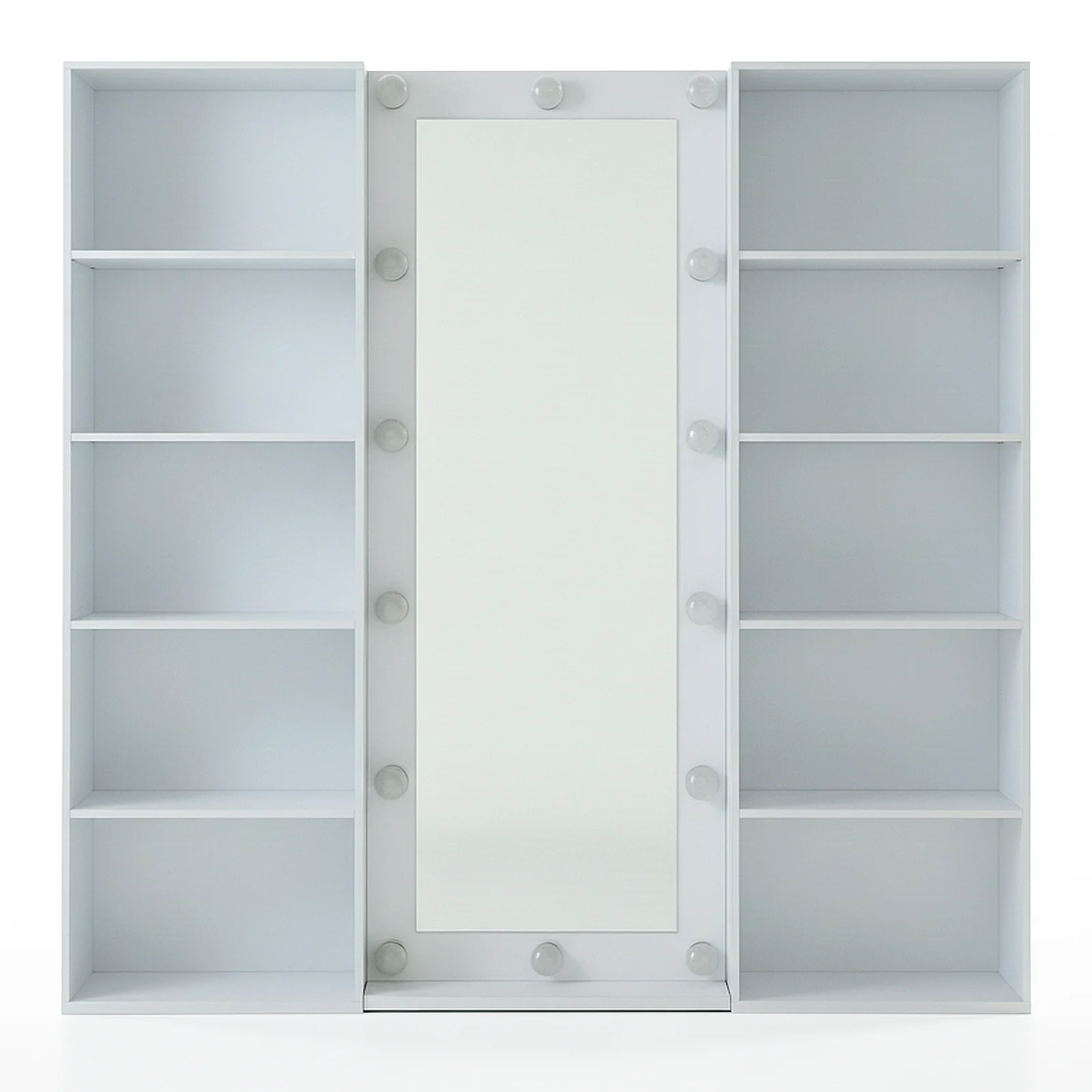 Siena 185cm Full Length LED Mirror with Storage in White - Image 10