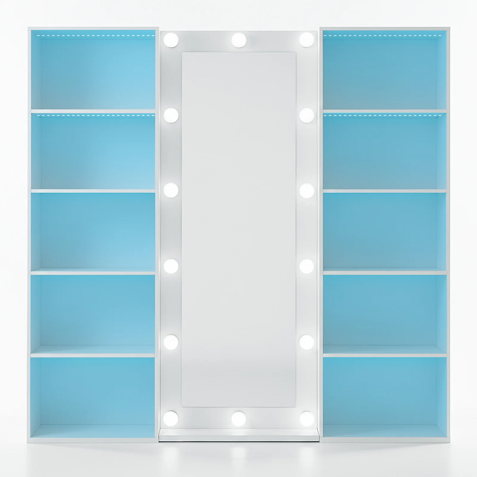 Siena 185cm Full Length LED Mirror with Storage in White - Image 5