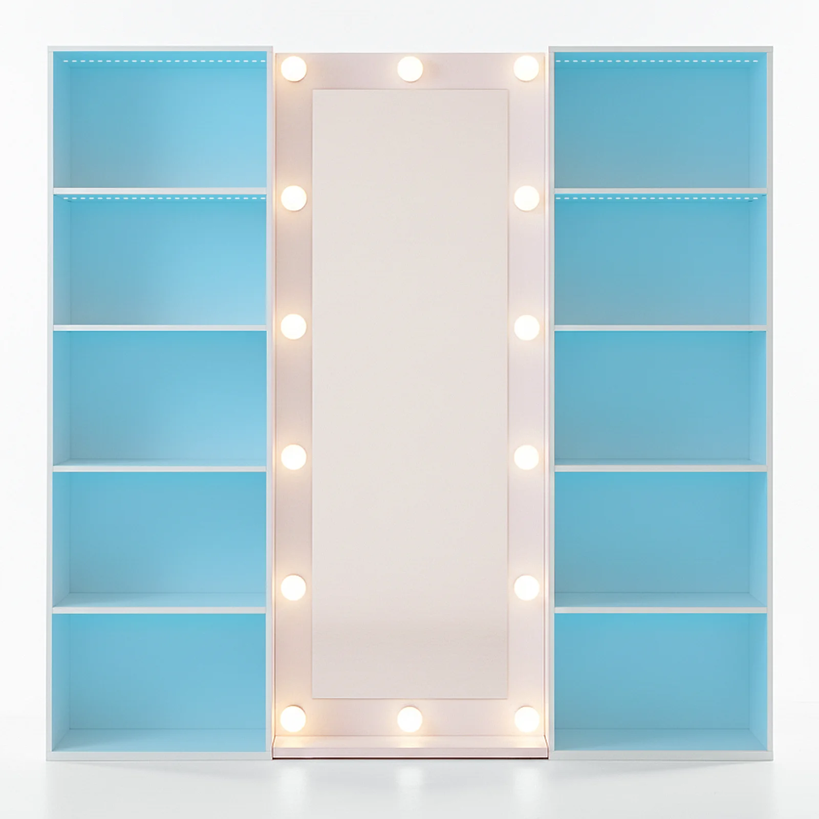 Siena 185cm Full Length LED Mirror with Storage in White - Image 7