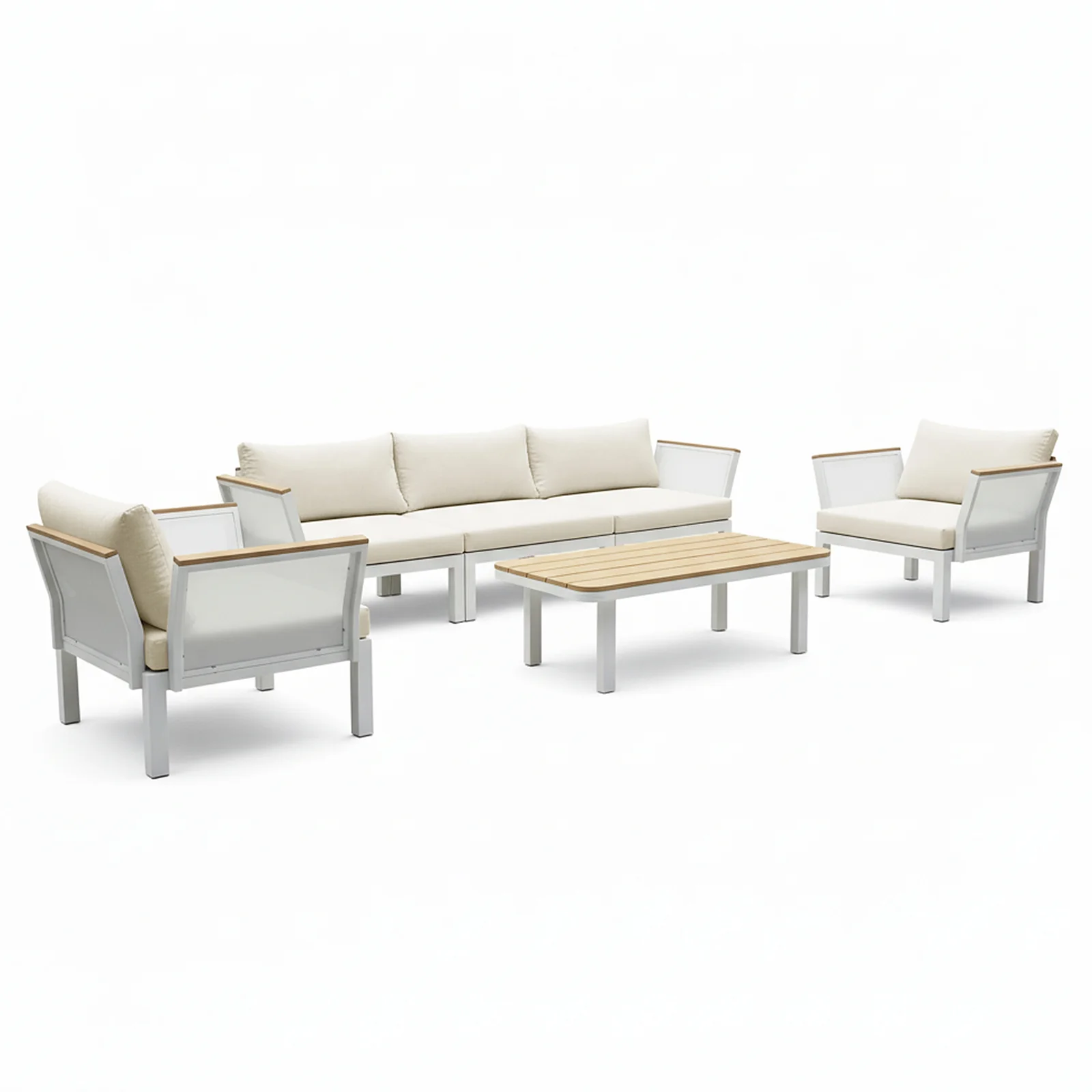 Sierra 5-Seater Outdoor Lounge Set in Beige - Image 7
