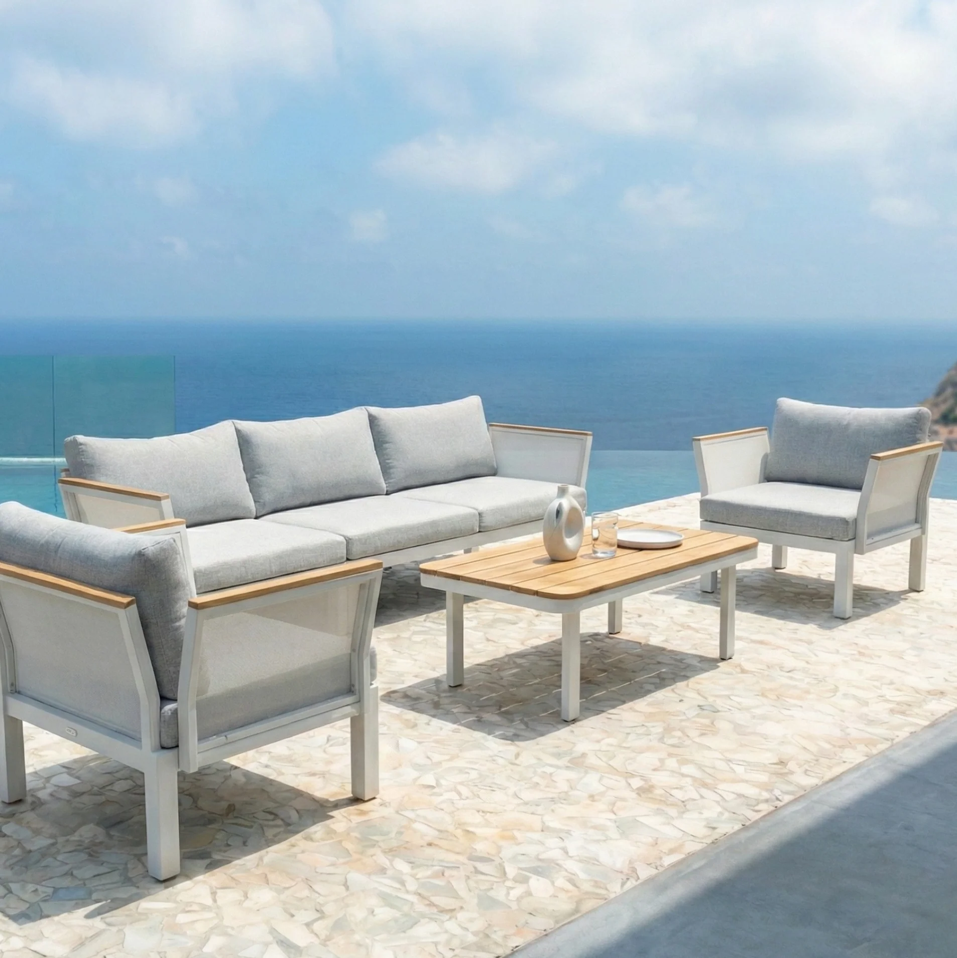 Sierra 5-Seater Outdoor Lounge Set in Grey - Image 4