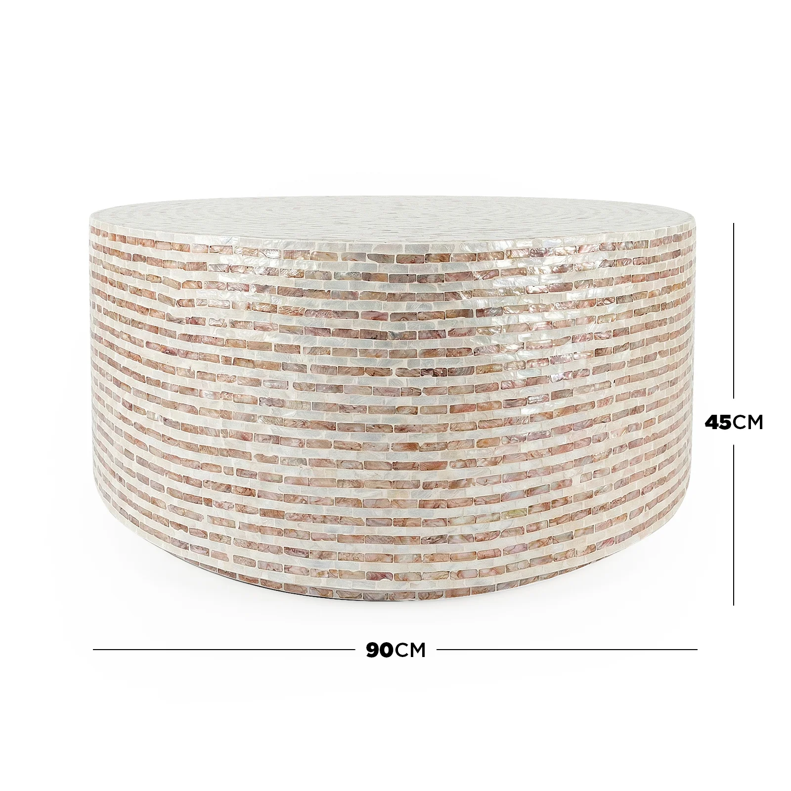 Silas Mother of Pearl Coffee Table in Mocha Cream - Image 7