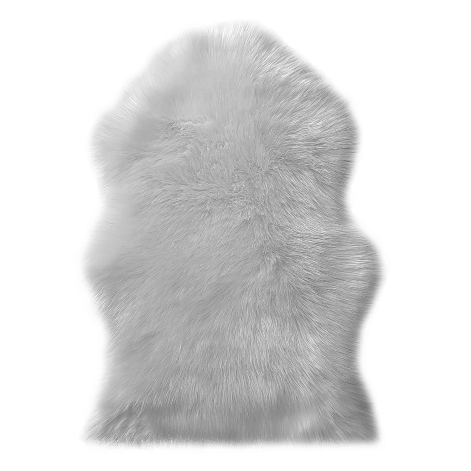 Silvanus 60x90cm Shaggy Soft Fluffy Fur Rug in Grey