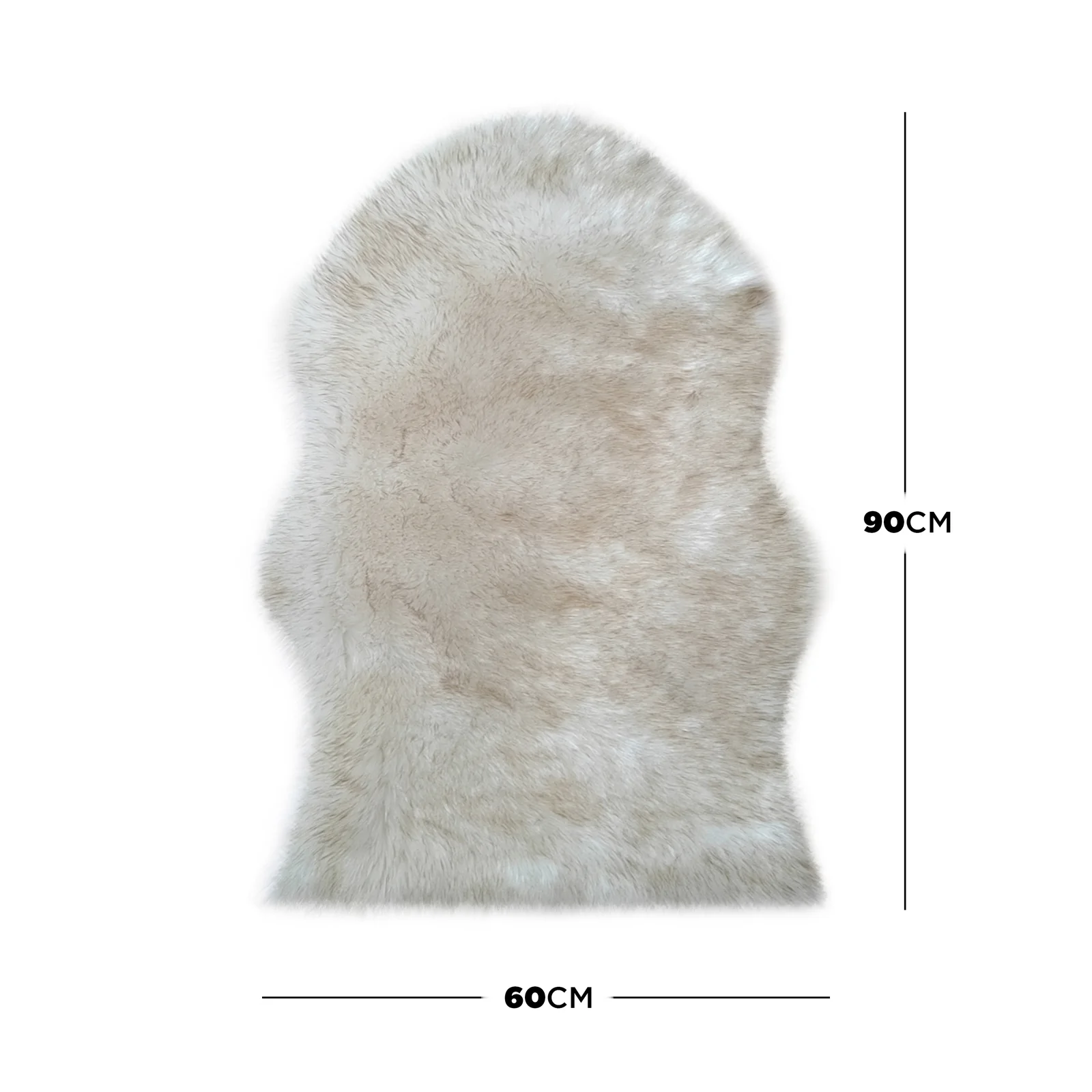 Silvanus 60x90cm Shaggy Soft Fluffy Fur Rug in Tan & White - Image 3