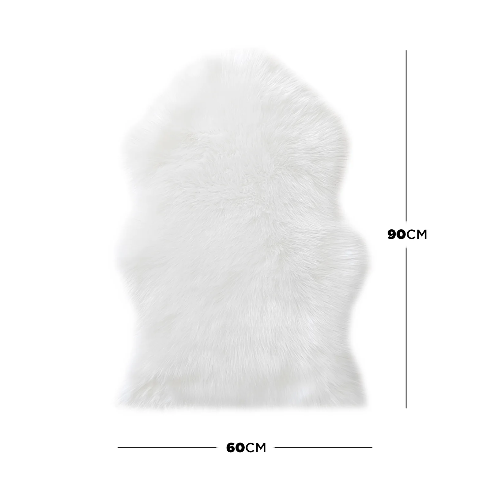 Silvanus 60x90cm Shaggy Soft Fluffy Fur Rug in White - Image 3
