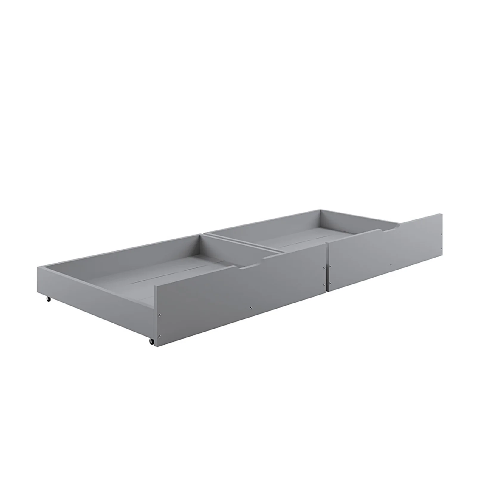 Single Solid Pine Under Bed Twin Storage Drawers in Grey - Image 4