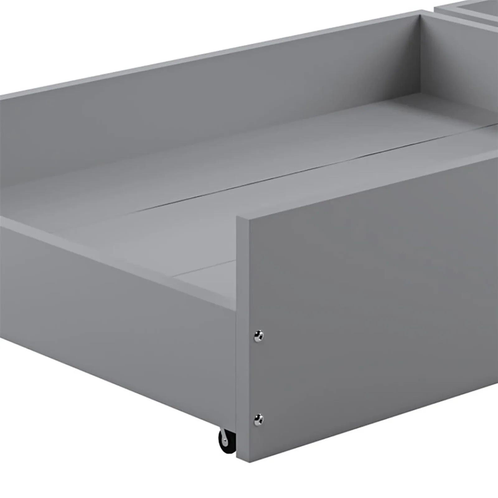 Single Solid Pine Under Bed Twin Storage Drawers in Grey - Image 9