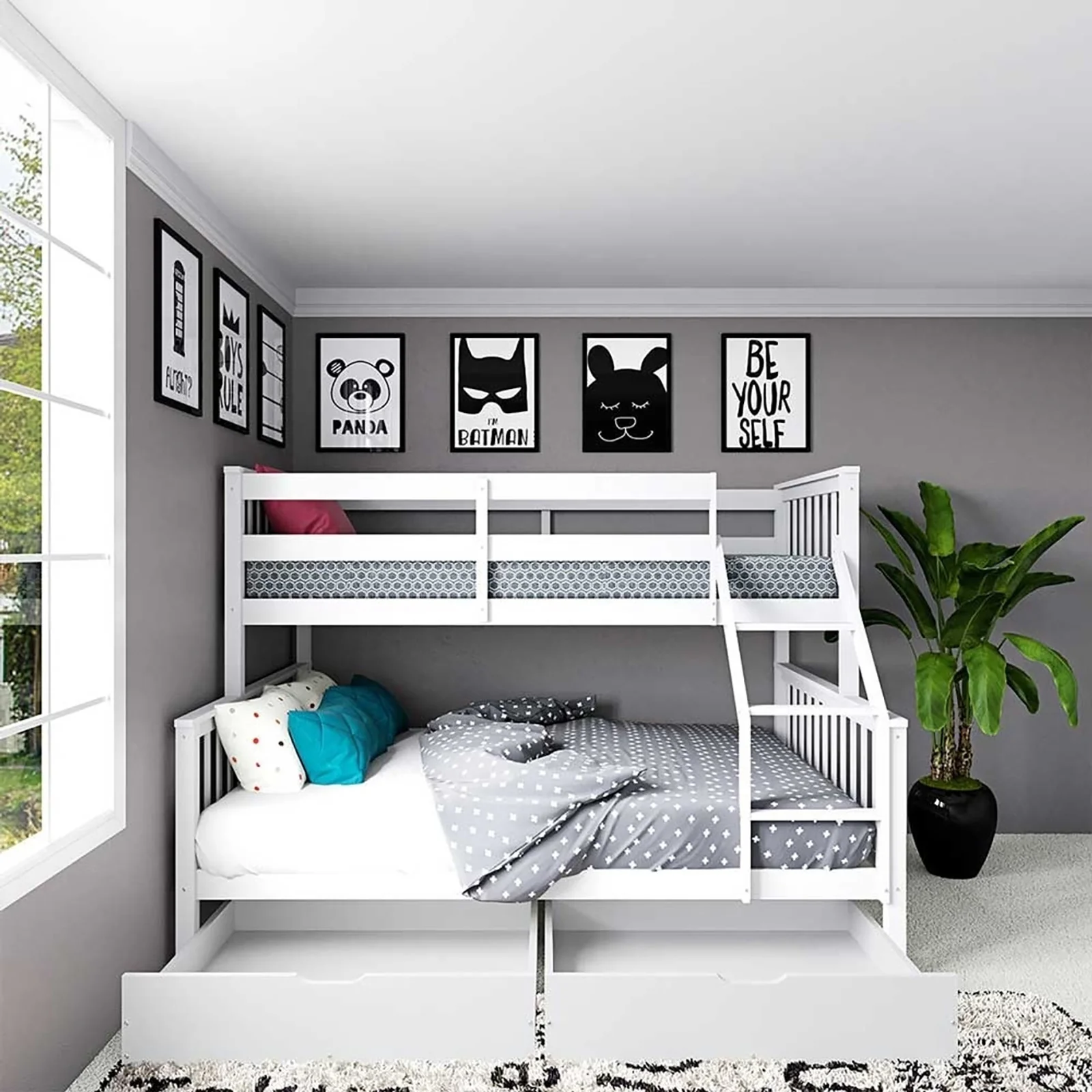 Single Solid Pine Under Bed Twin Storage Drawers in White - Image 3