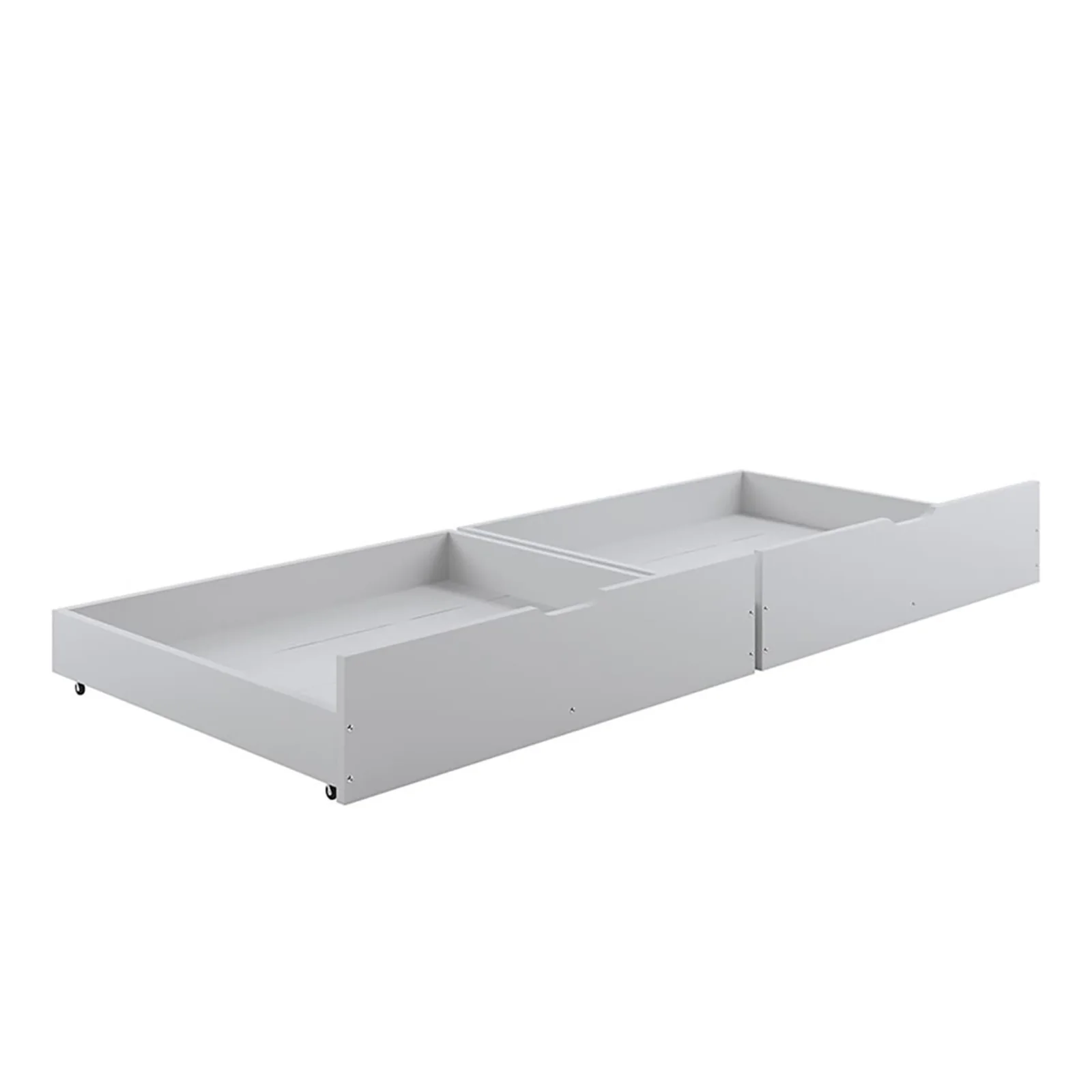 Single Solid Pine Under Bed Twin Storage Drawers in White - Image 5