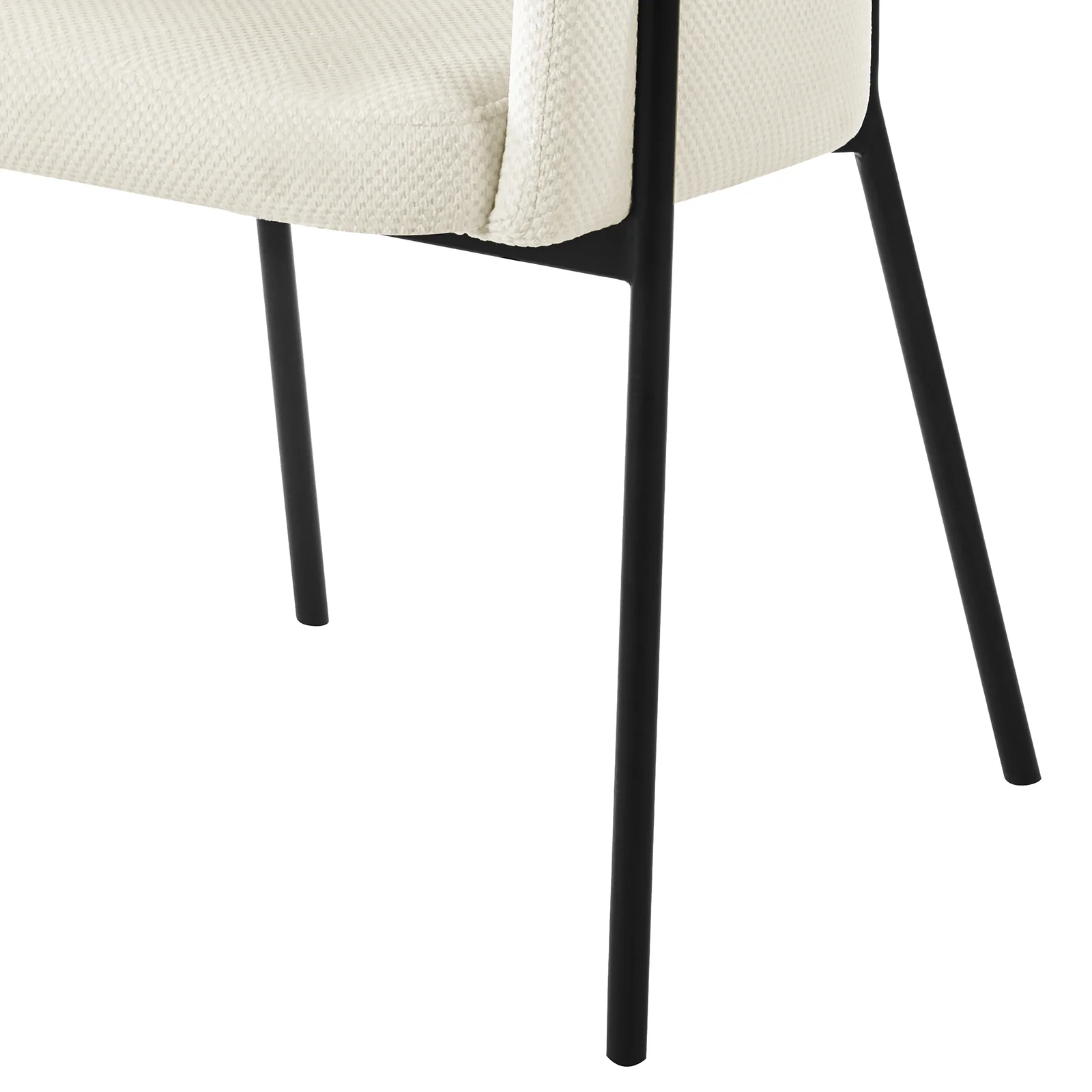 Sofia Chenille Fabric Dining Chairs Set of 2 in Off White - Image 9
