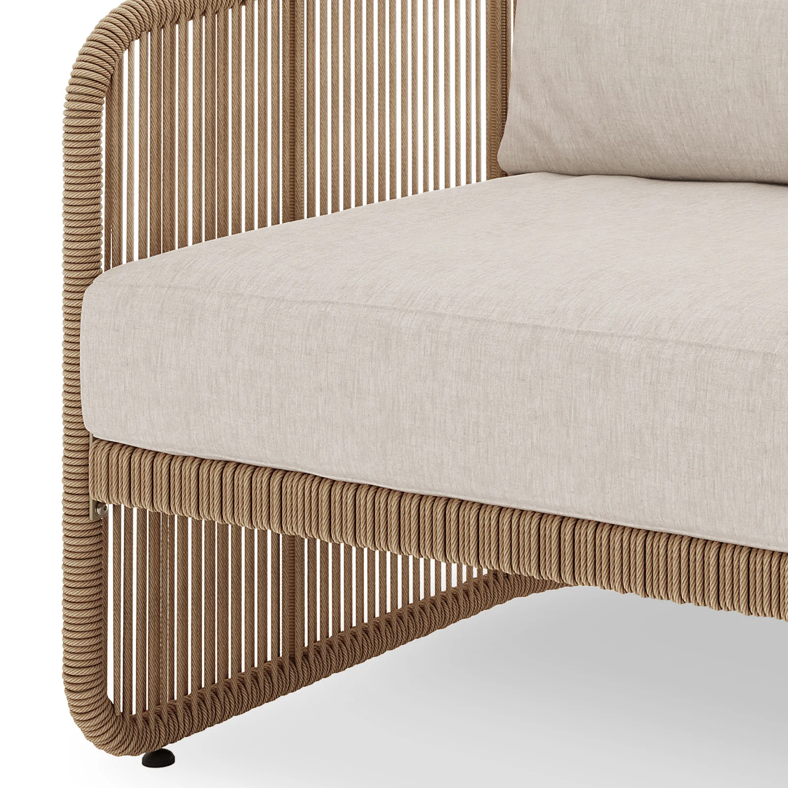 Solari 4 Seater Wicker Outdoor Sofa Set in Natural - Image 4