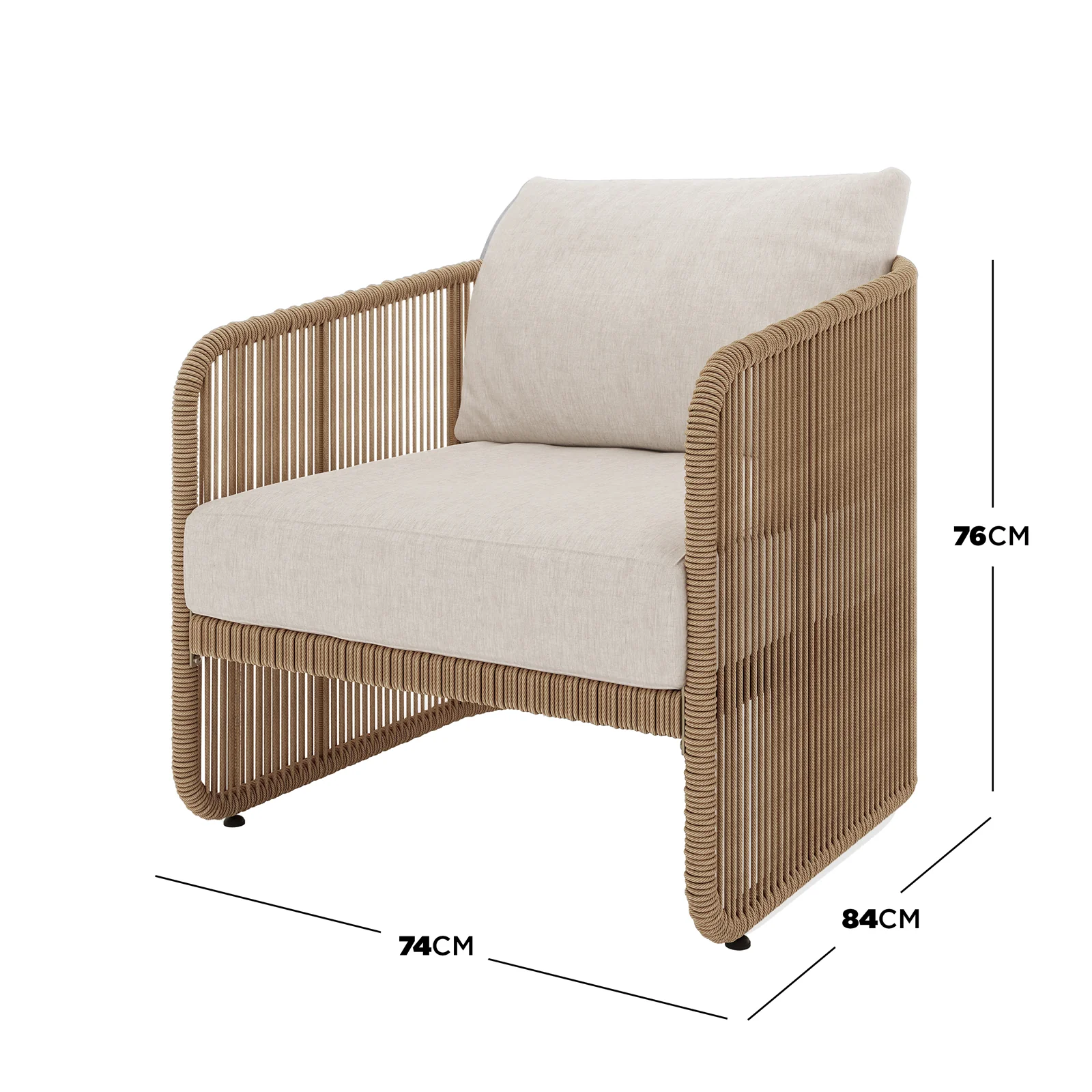 Solari 4 Seater Wicker Outdoor Sofa Set in Natural - Image 5