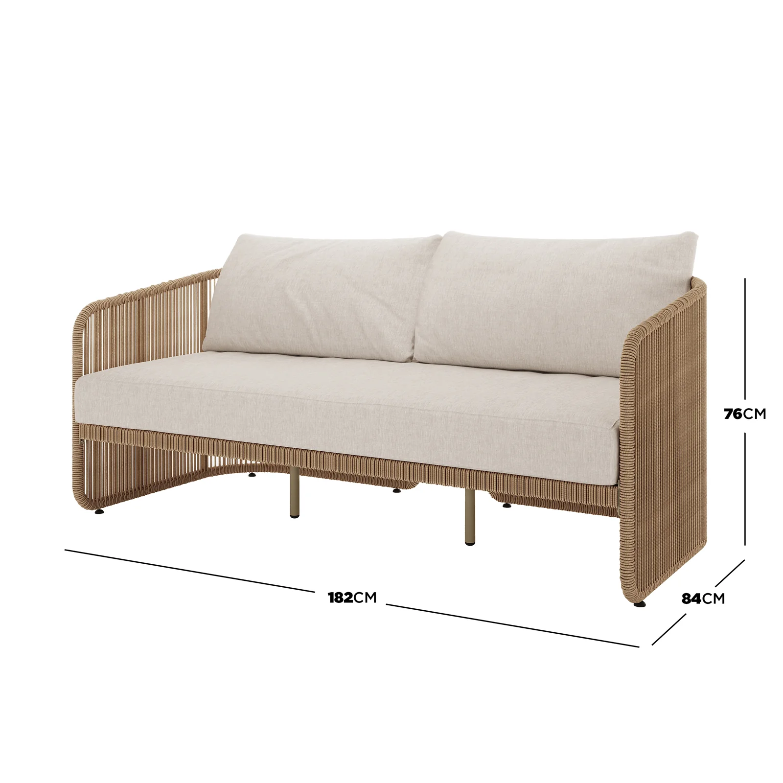 Solari 4 Seater Wicker Outdoor Sofa Set in Natural - Image 6