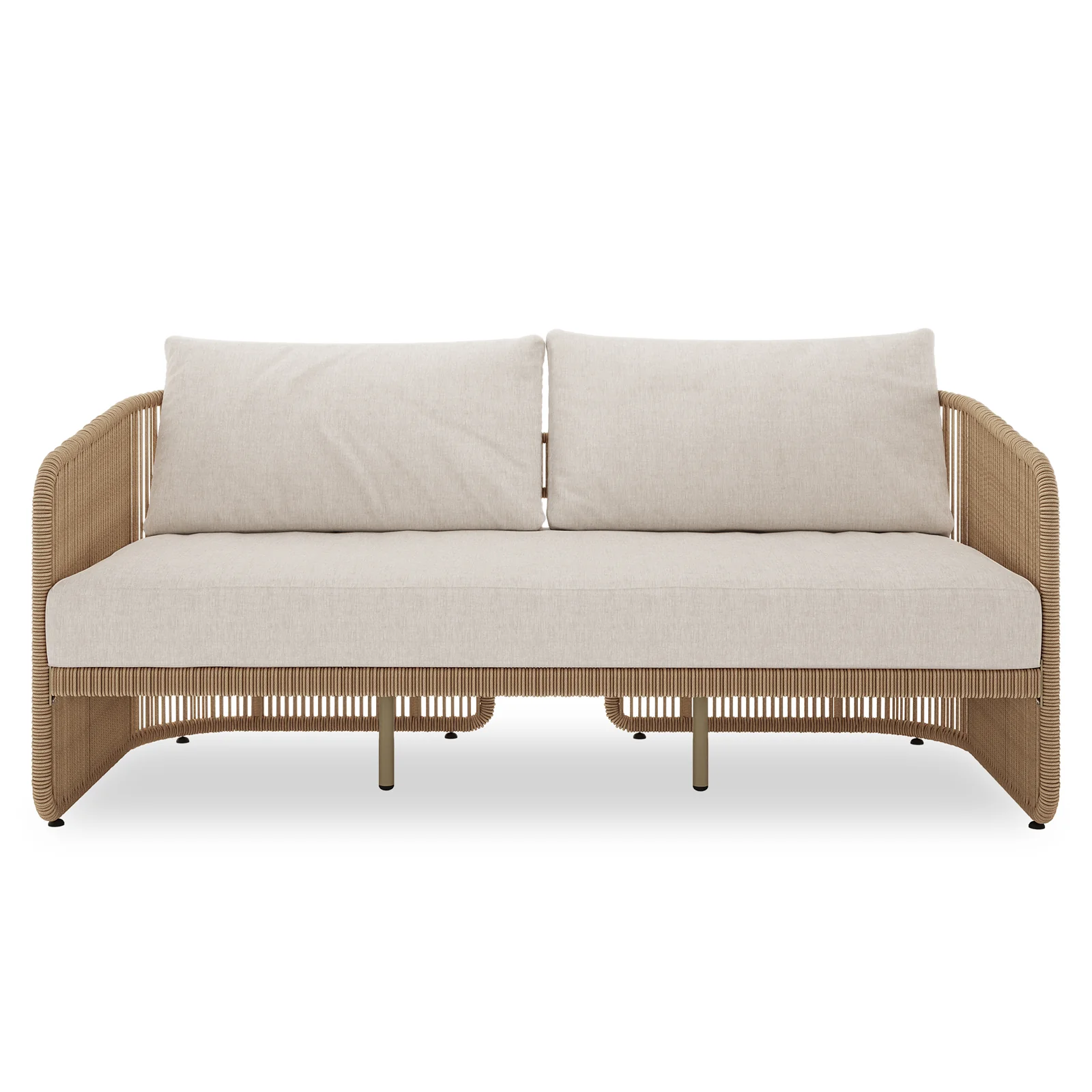 Solari 4 Seater Wicker Outdoor Sofa Set in Natural - Image 8